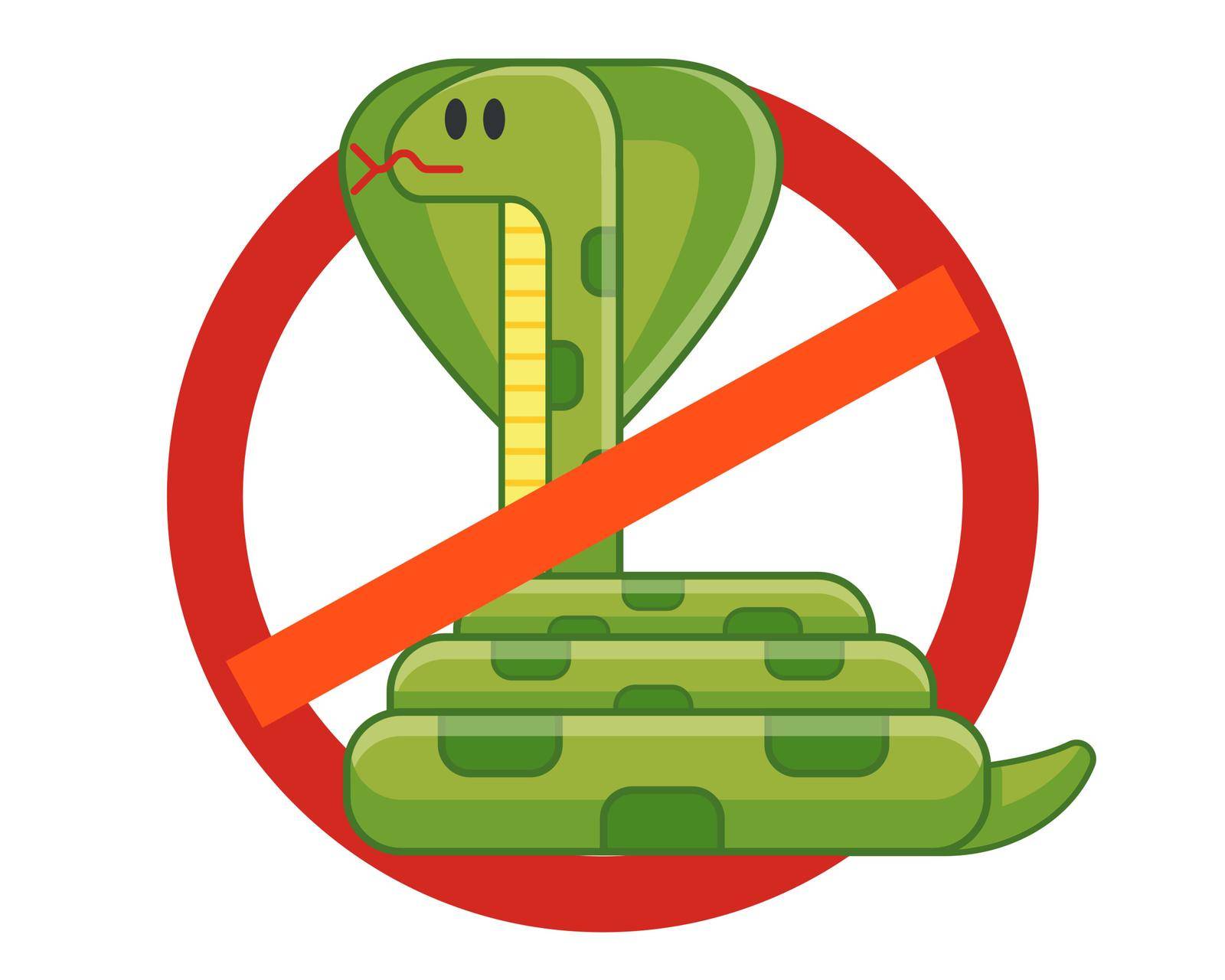 ban snakes. definition of toxic hazard. antidote to bites. flat isolated vector illustration.