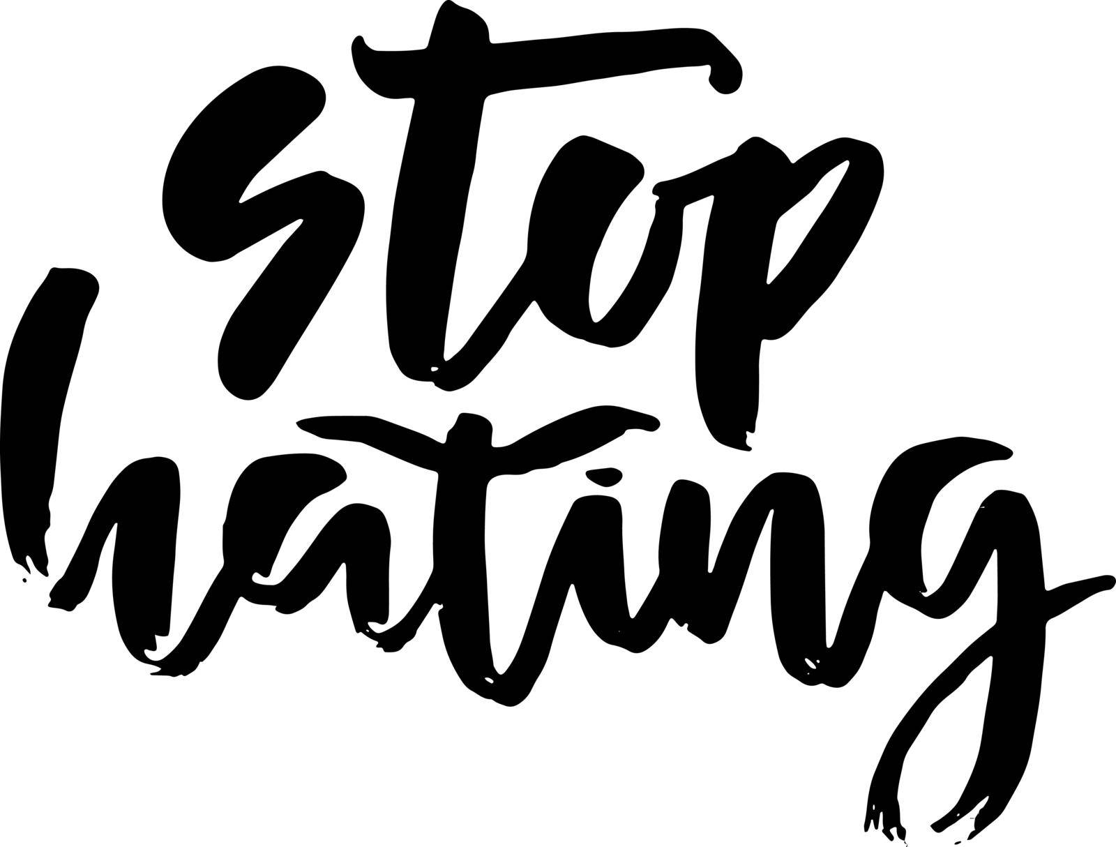 Stop hating. Modern dry brush lettering. by AnaBabii