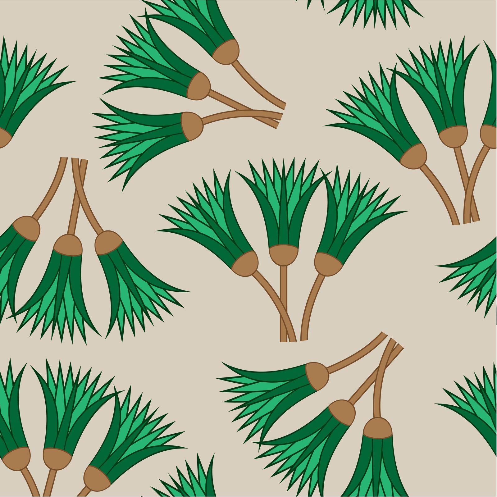 Papyrus plant shaft texture. Ornamental background cane stems element of Ancient Egypt. Vector and illustration.