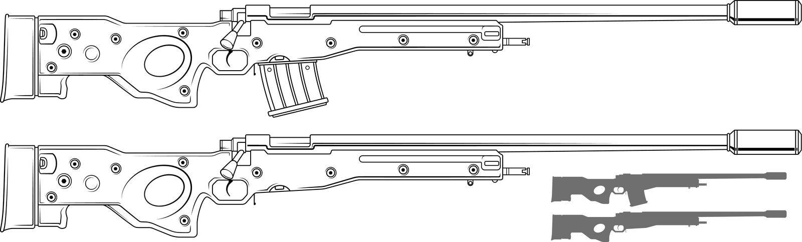 Graphic sniper rifle with ammo clip by GB_Art