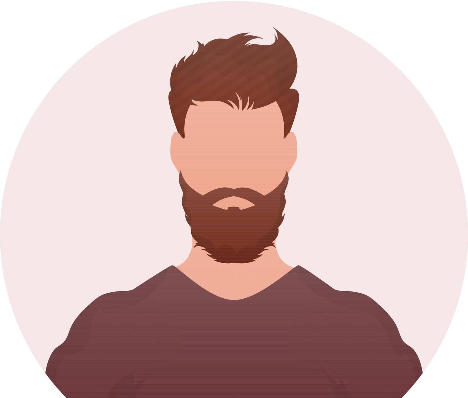 Brutal guy icon. Isolated. Cartoon style. Vector illustration