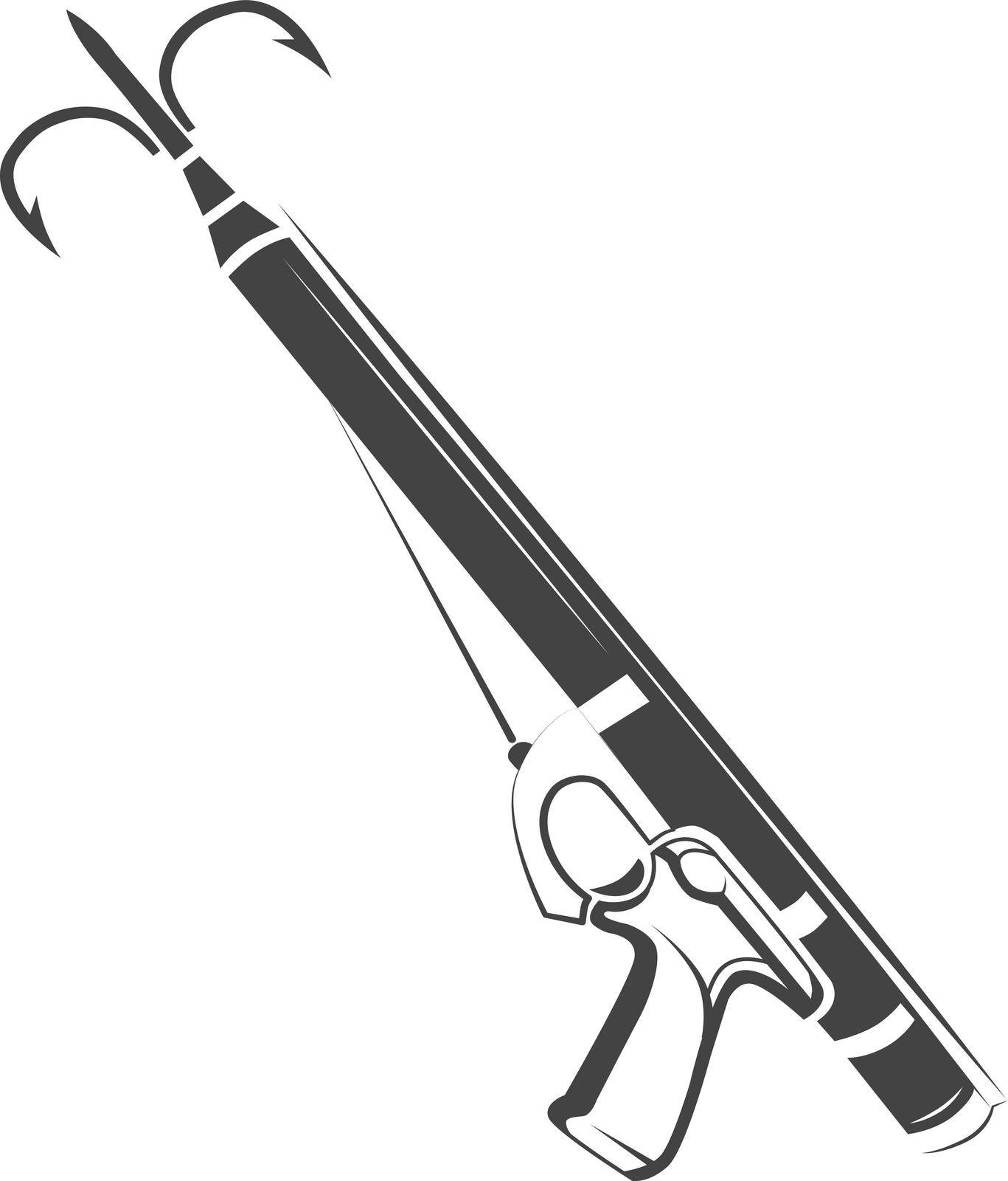 Harpoon gun icon. Whale and fish hunt weapon by MicroOne
