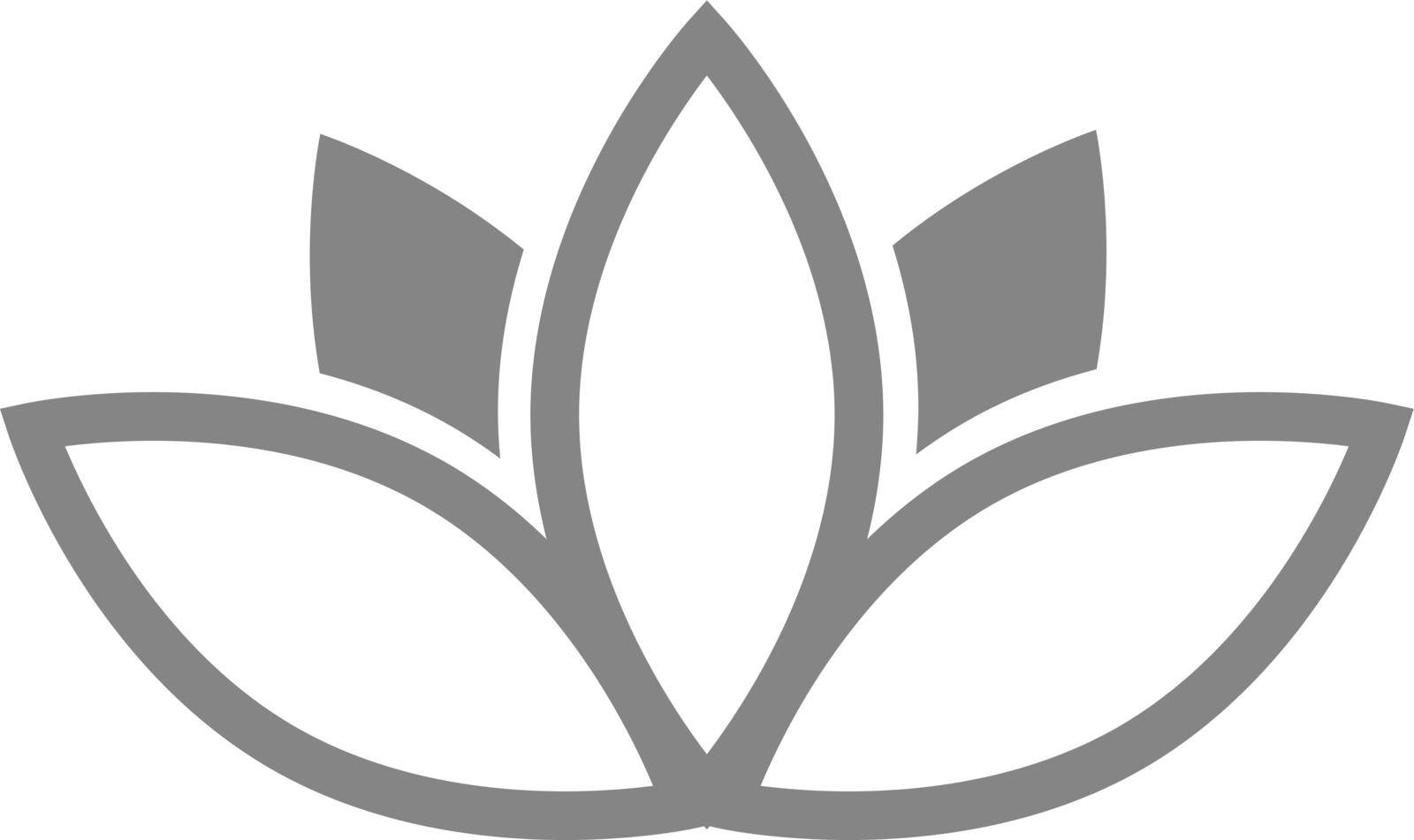 Flower icon. Three petal lotus. Peace symbol isolated on white background