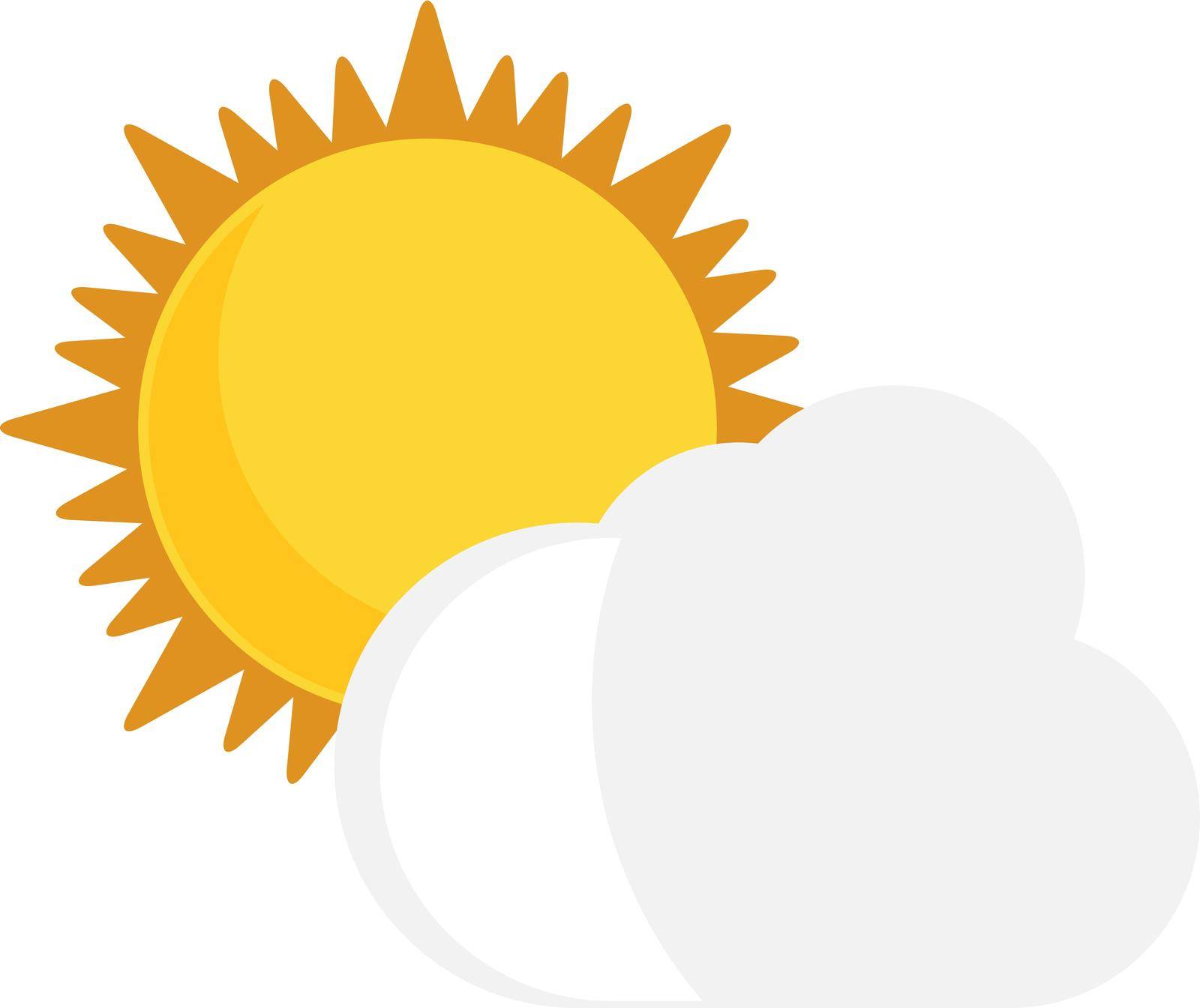 Sun and cloud. Cloudy weather symbol. Forecast icon by ONYXprj