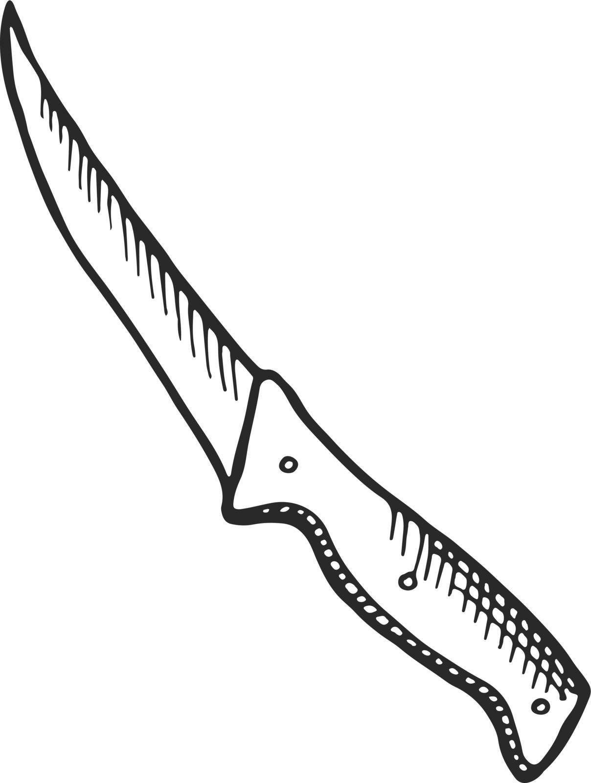 Knife in hand drawn style. Sharp blade kitchen tool by ONYXprj