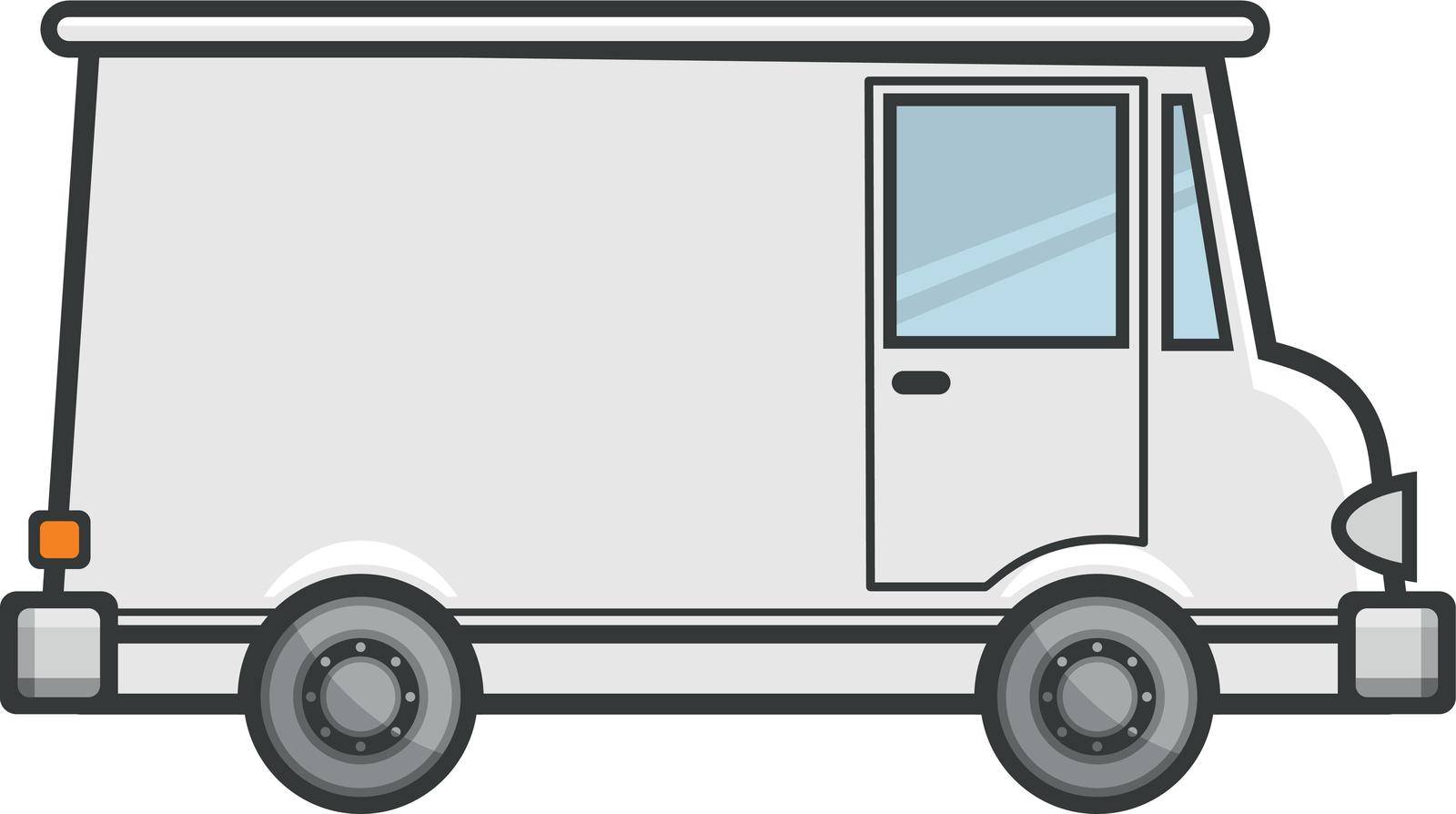 White van icon. Shiping transport. Cargo auto isolated on white background