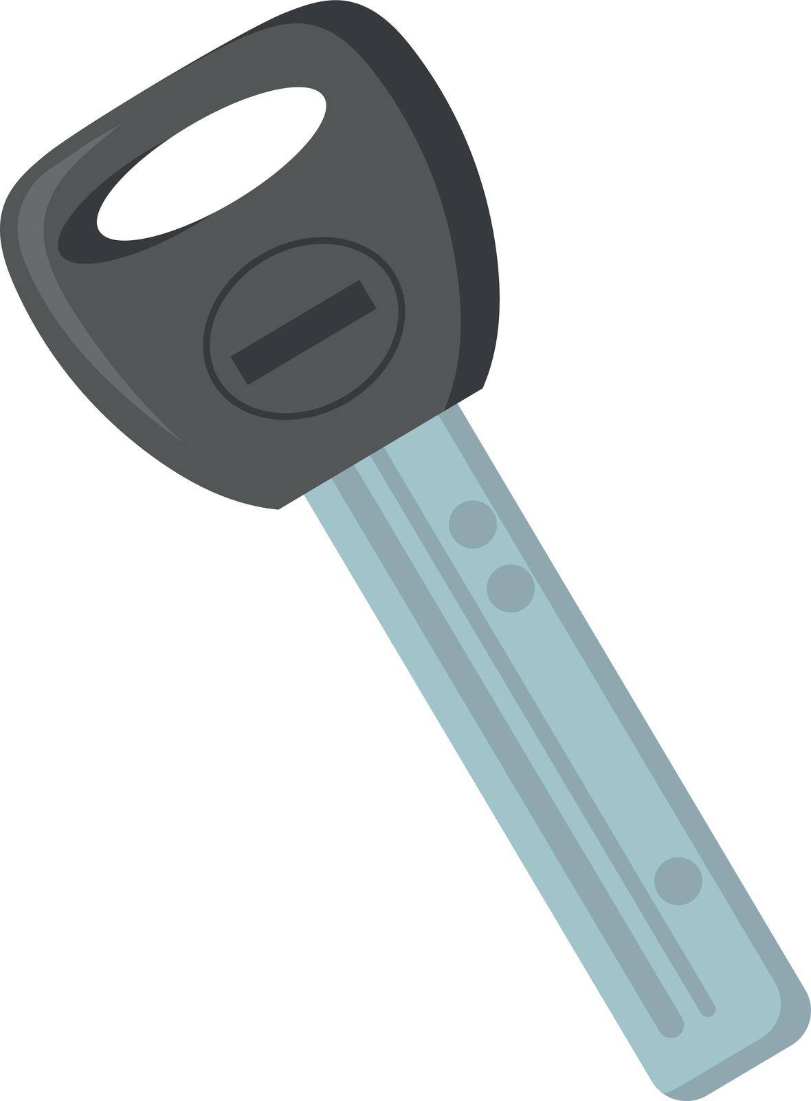 Modern key. Security symbol. Cartoon safety icon isolated on white background