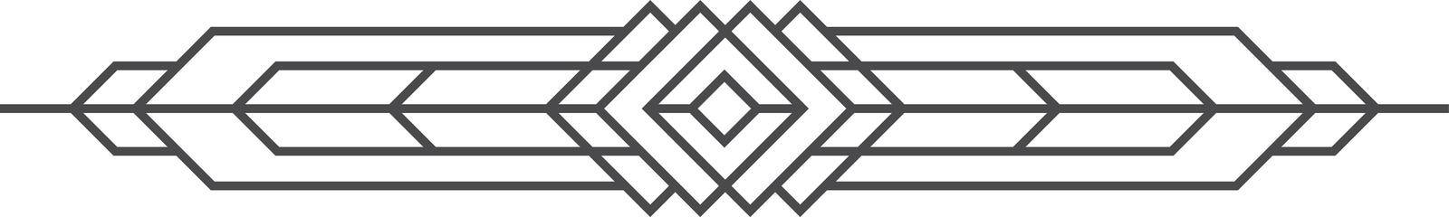 Ornament geometric header, filigree logo decor picture isolated on white background