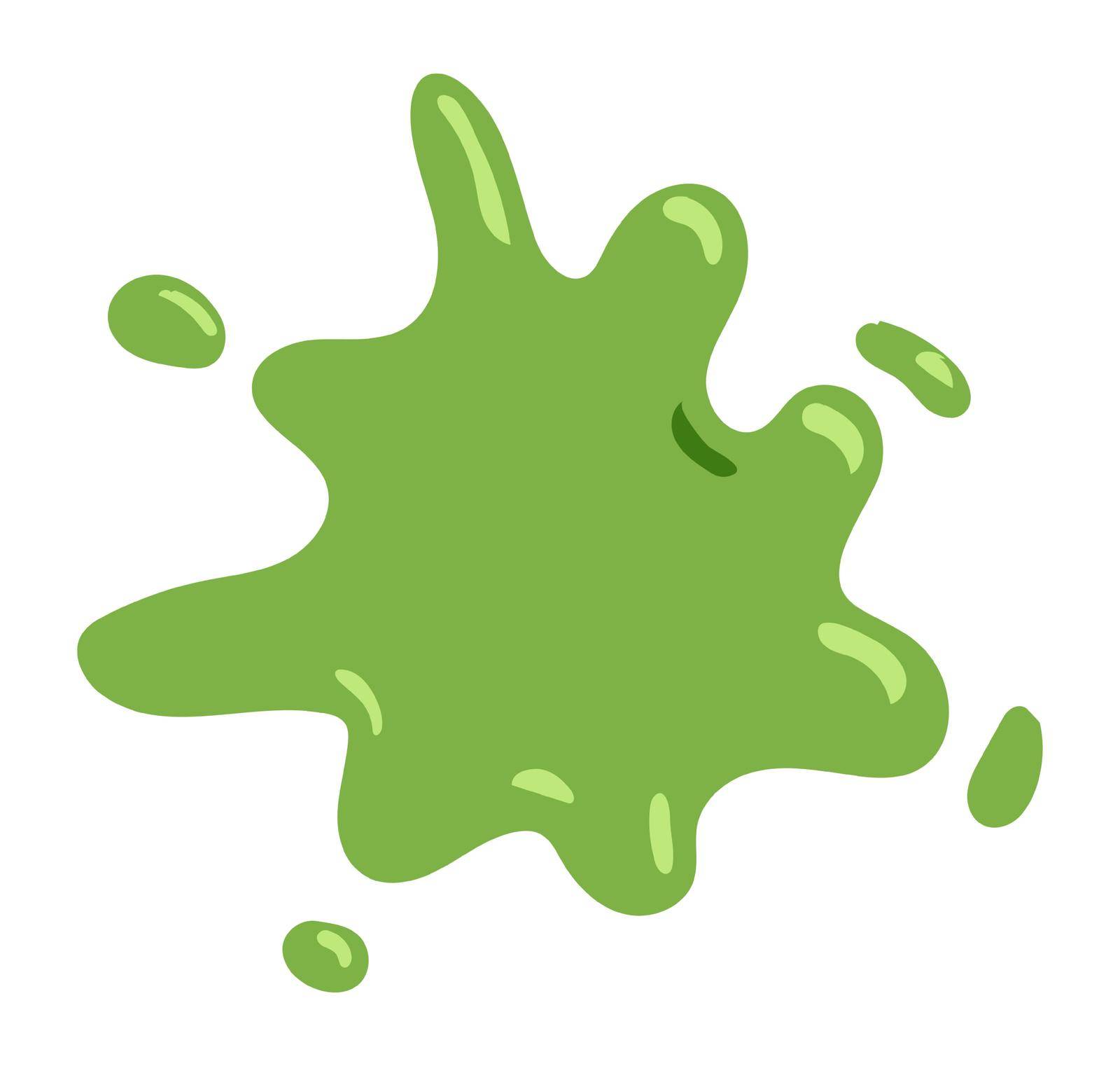 Green paint splash. Drop splatter stain. Liquid blob by LadadikArt