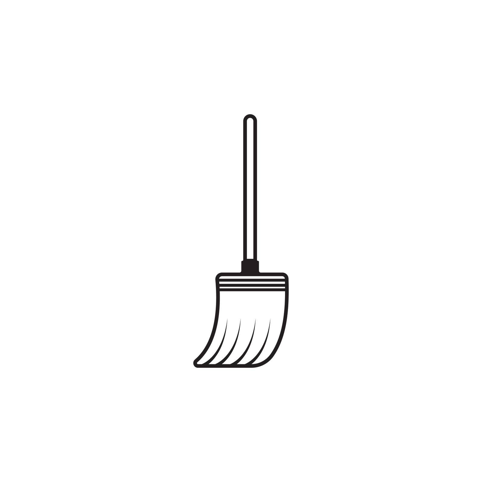 broom logo vector illustration design template