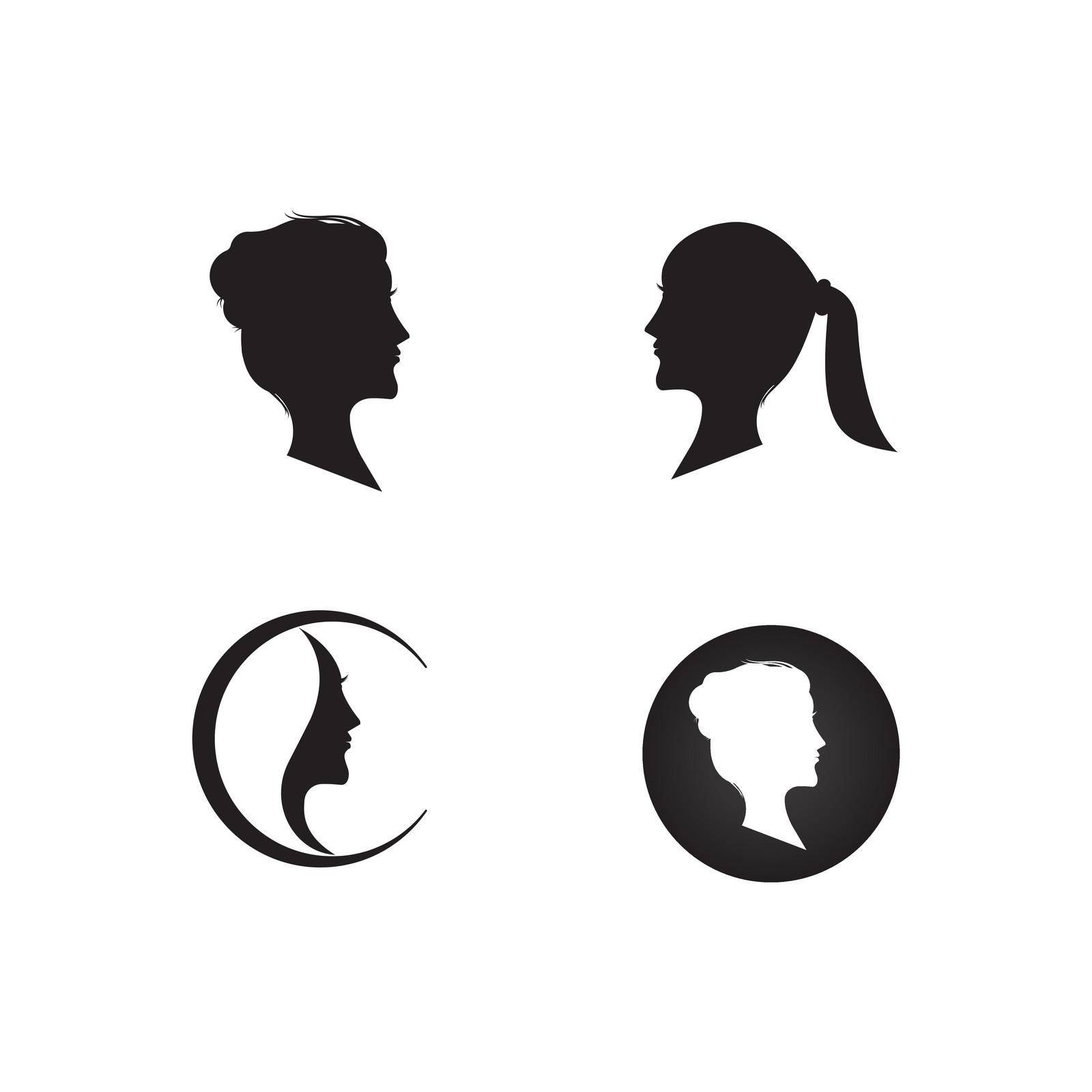 Vector illustration of beauty, young woman profile