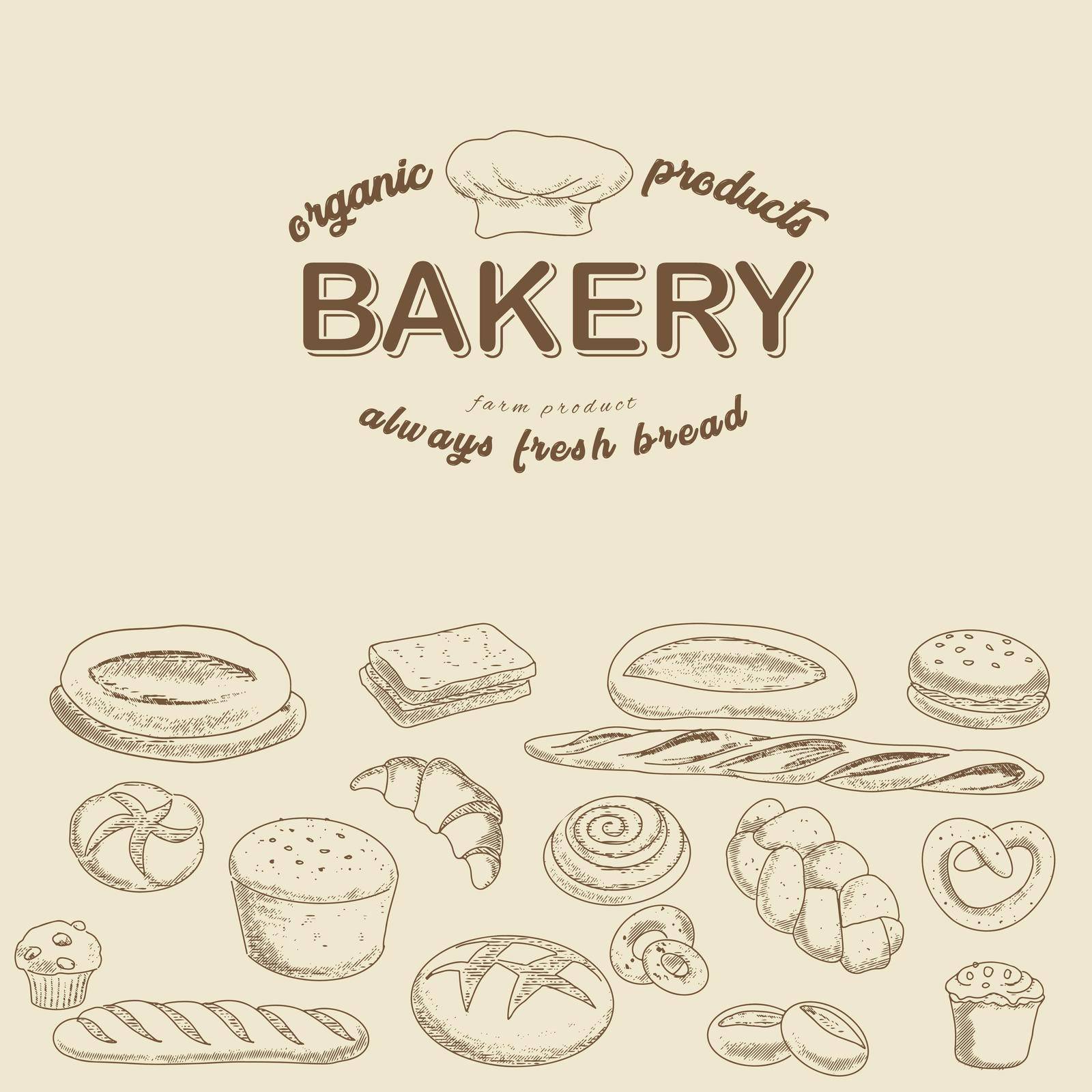 Vintage bakery banners, bread vector set, Bakery logo.