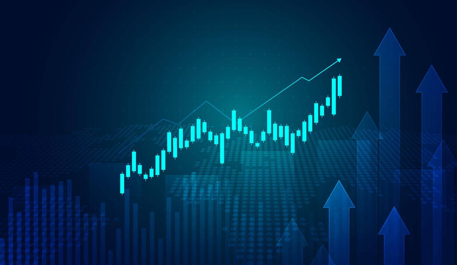 Stock market investment trading graph in graphic concept suitable for financial investment or Economic trends business idea. Vector design by jatmikaV