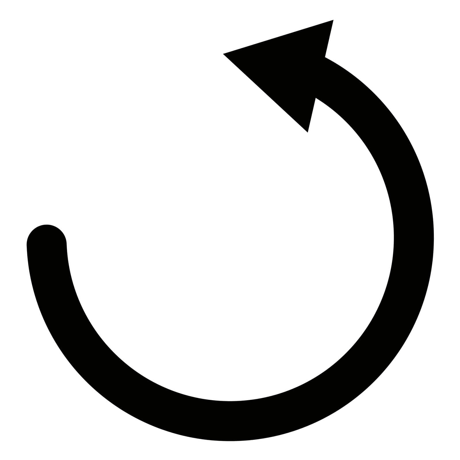 Rotating arrow icon. Refresh. Editable vector.