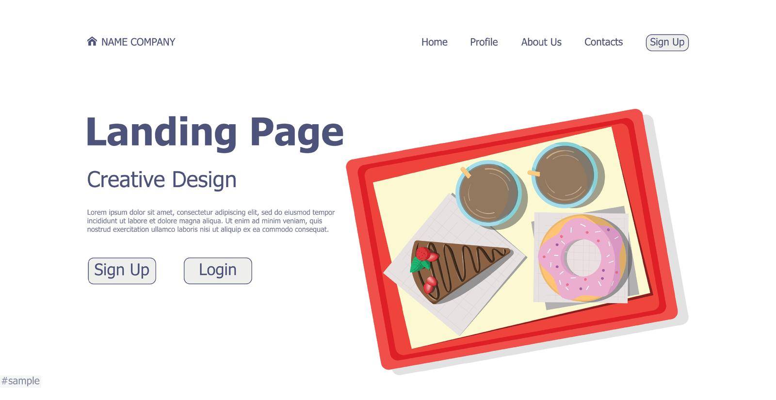 Design concept for confectionery shop website landing page - Vector illustration
