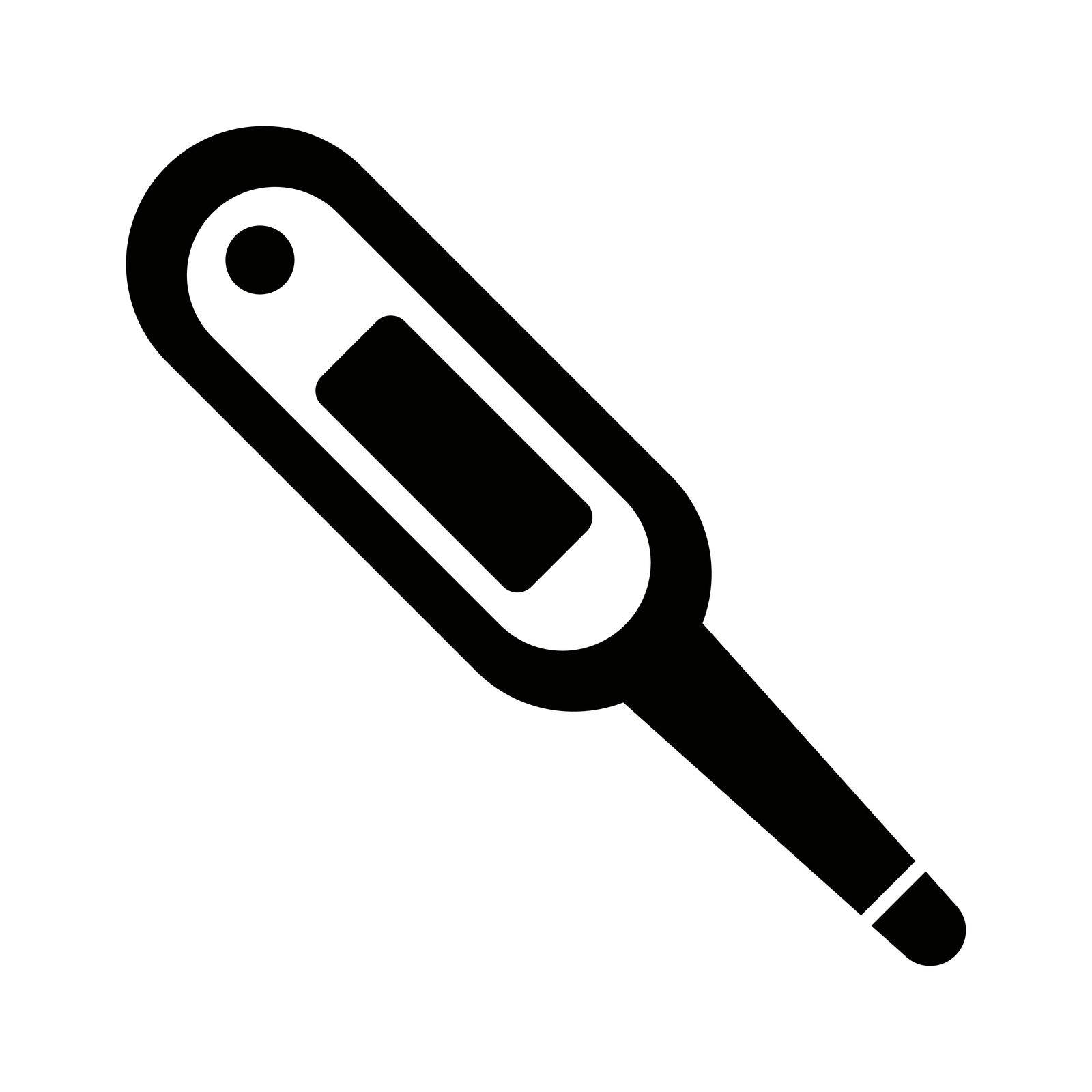 Thermometer silhouette icon. A tool for measuring body temperature. Vector. by illust_monster