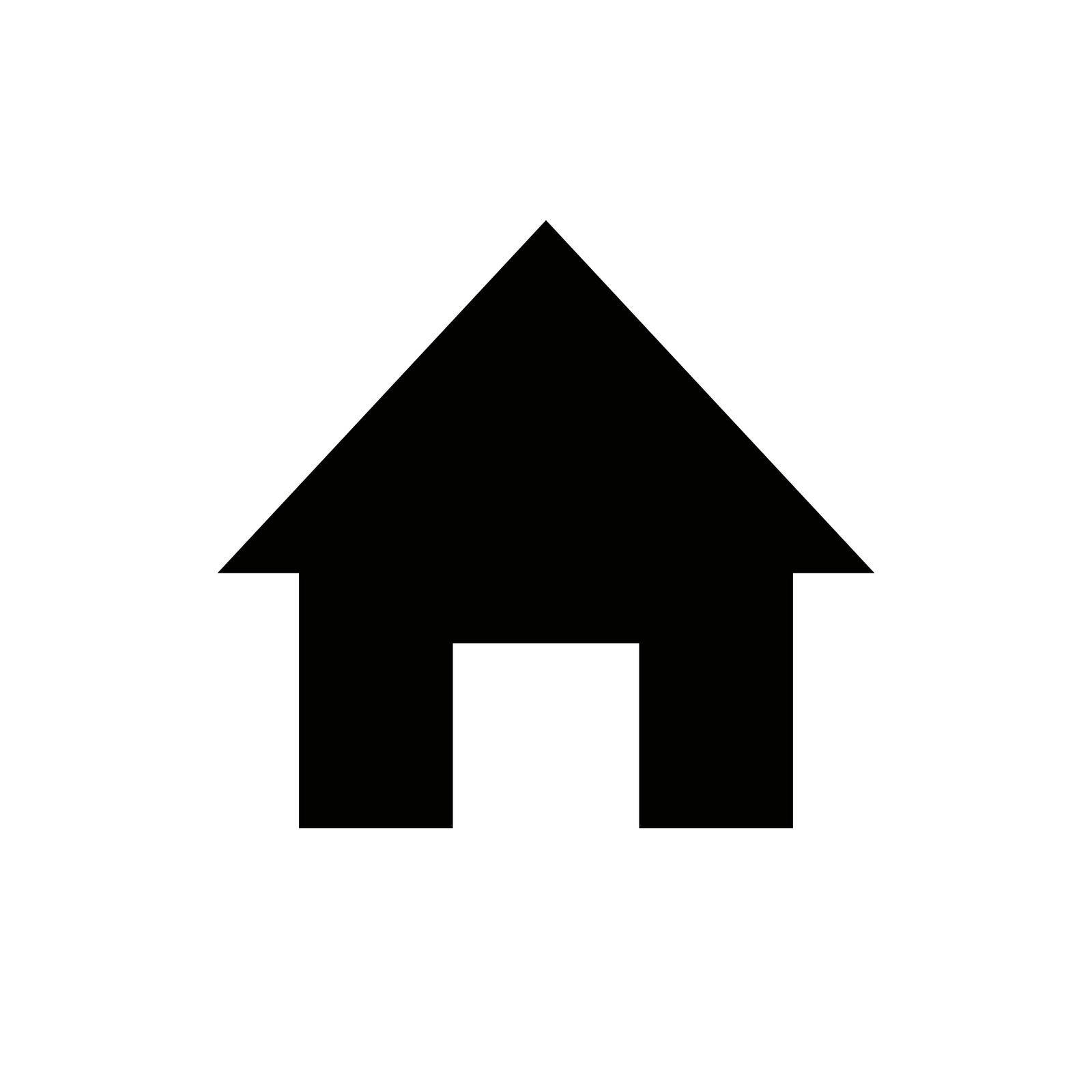 Silhouette icon of a house. Editable vector.