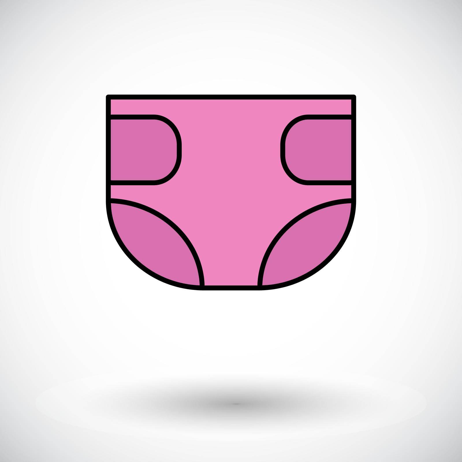 Diaper icon. Flat vector related icon for web and mobile applications. It can be used as - logo, pictogram, icon, infographic element. Vector Illustration.