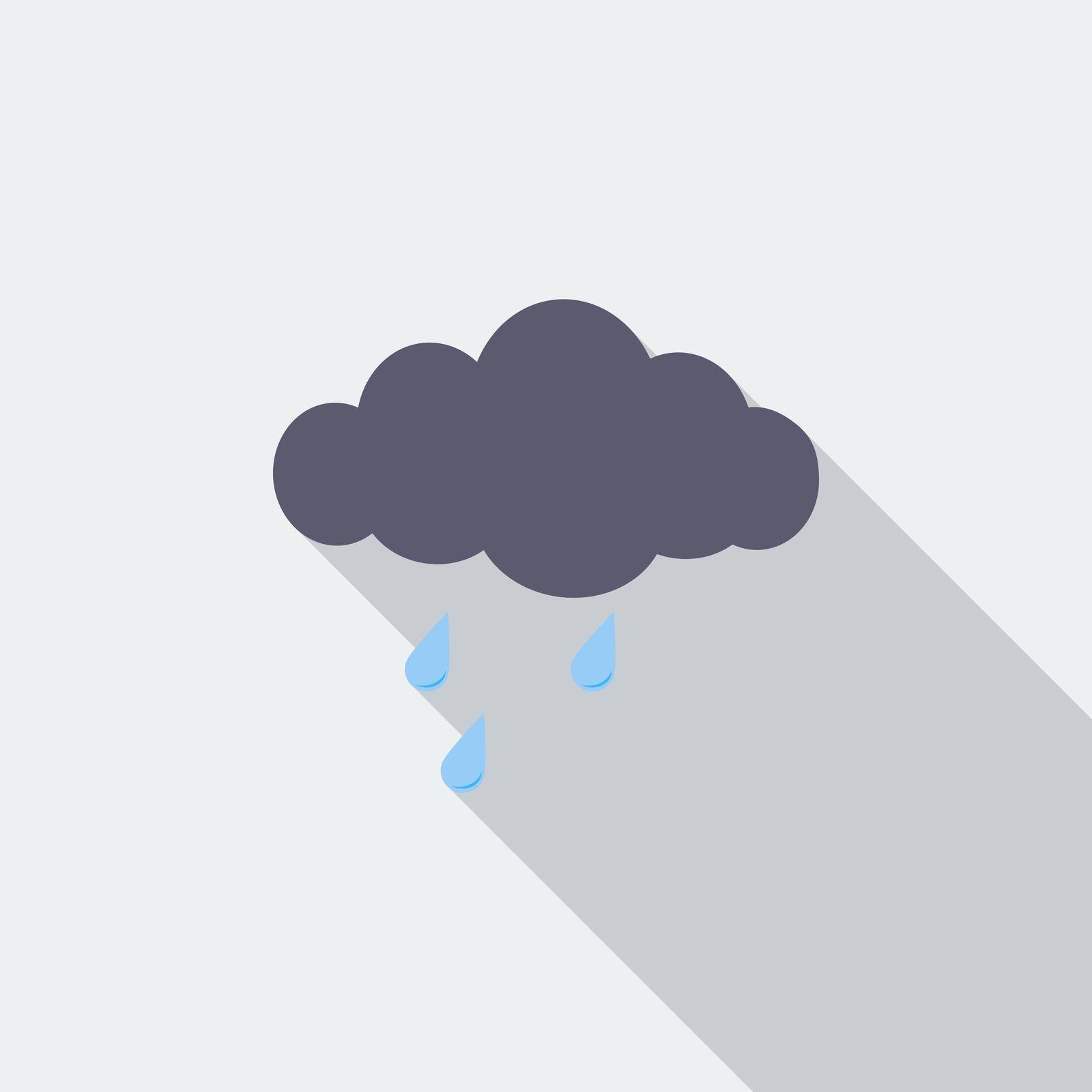 Rain icon. Flat vector related icon with long shadow for web and mobile applications. It can be used as - logo, pictogram, icon, infographic element. Vector Illustration.