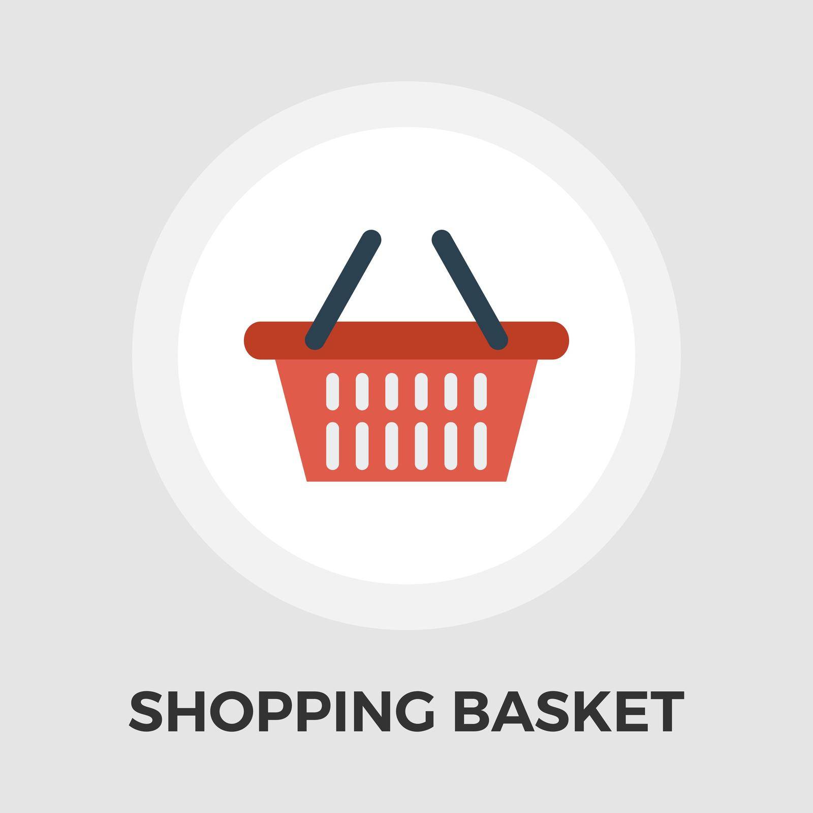 Shopping basket icon vector. Flat icon isolated on the white background. Editable EPS file. Vector illustration.
