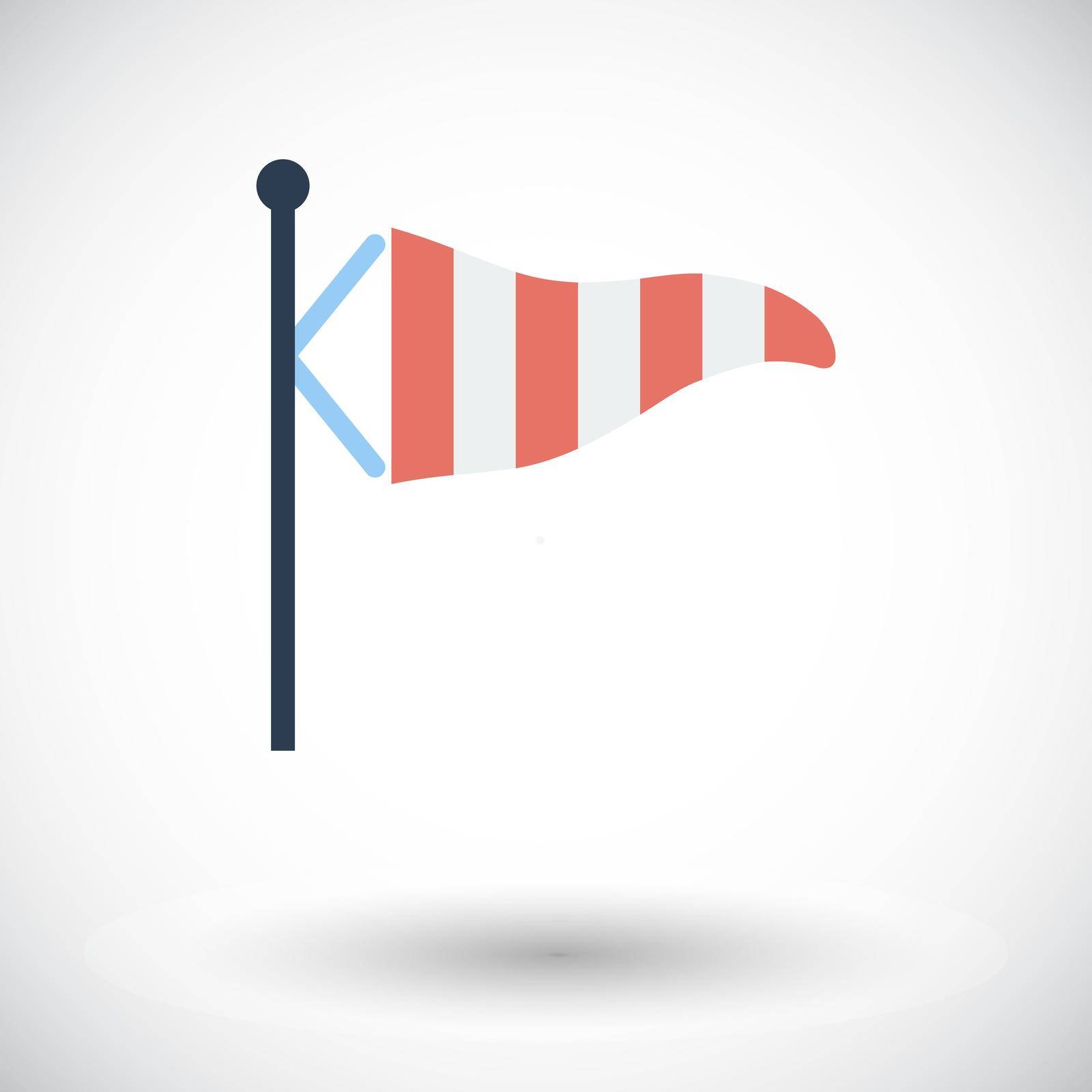 Wind Speed Flag. Single flat icon on white background. Vector illustration.