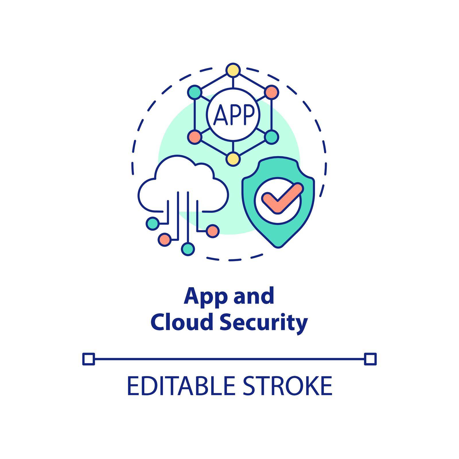 App and cloud security concept icon by bsd