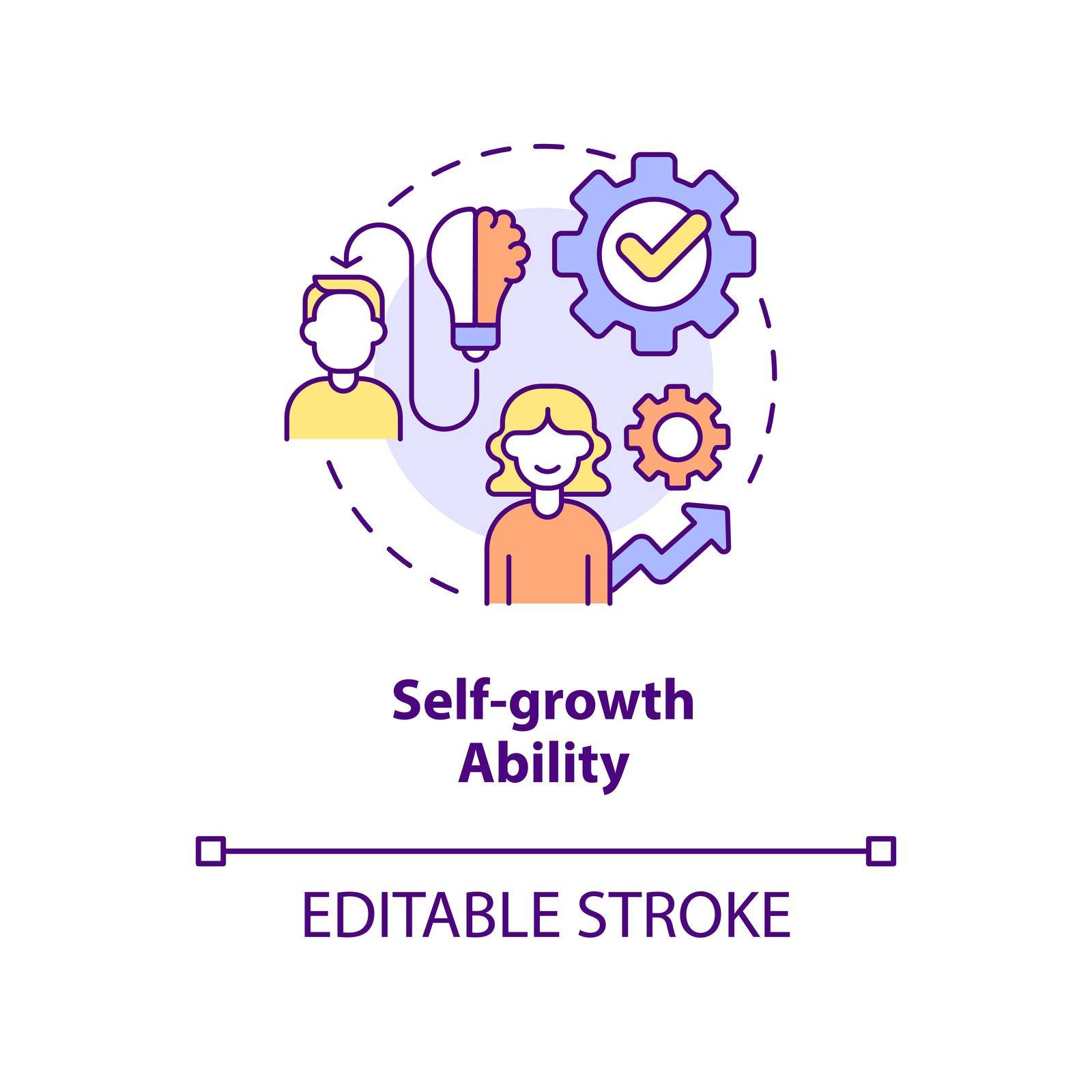 Self-growth ability concept icon by bsd