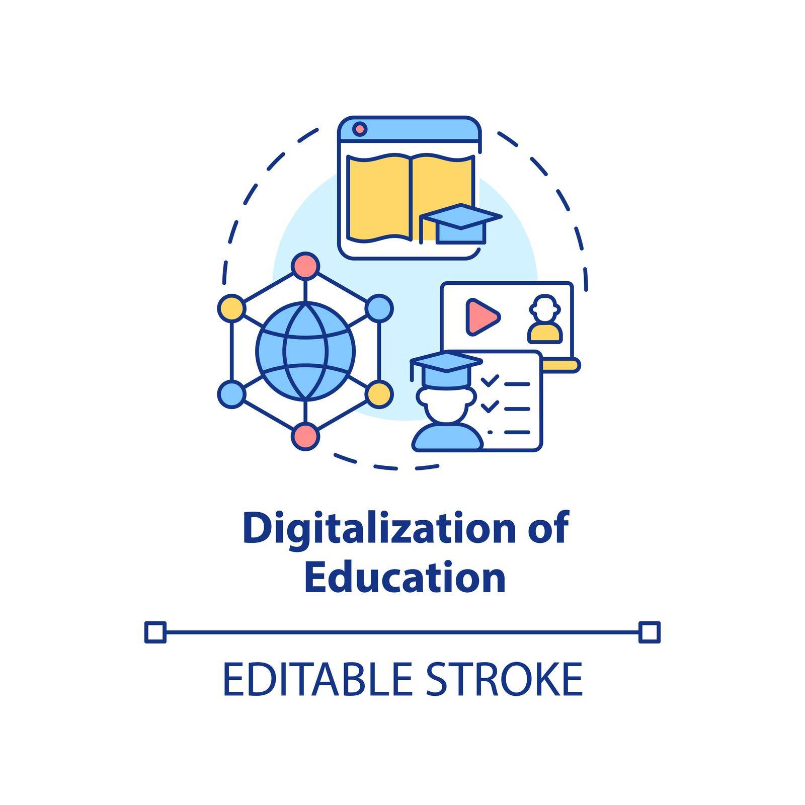 Digitalization of education concept icon by bsd studio