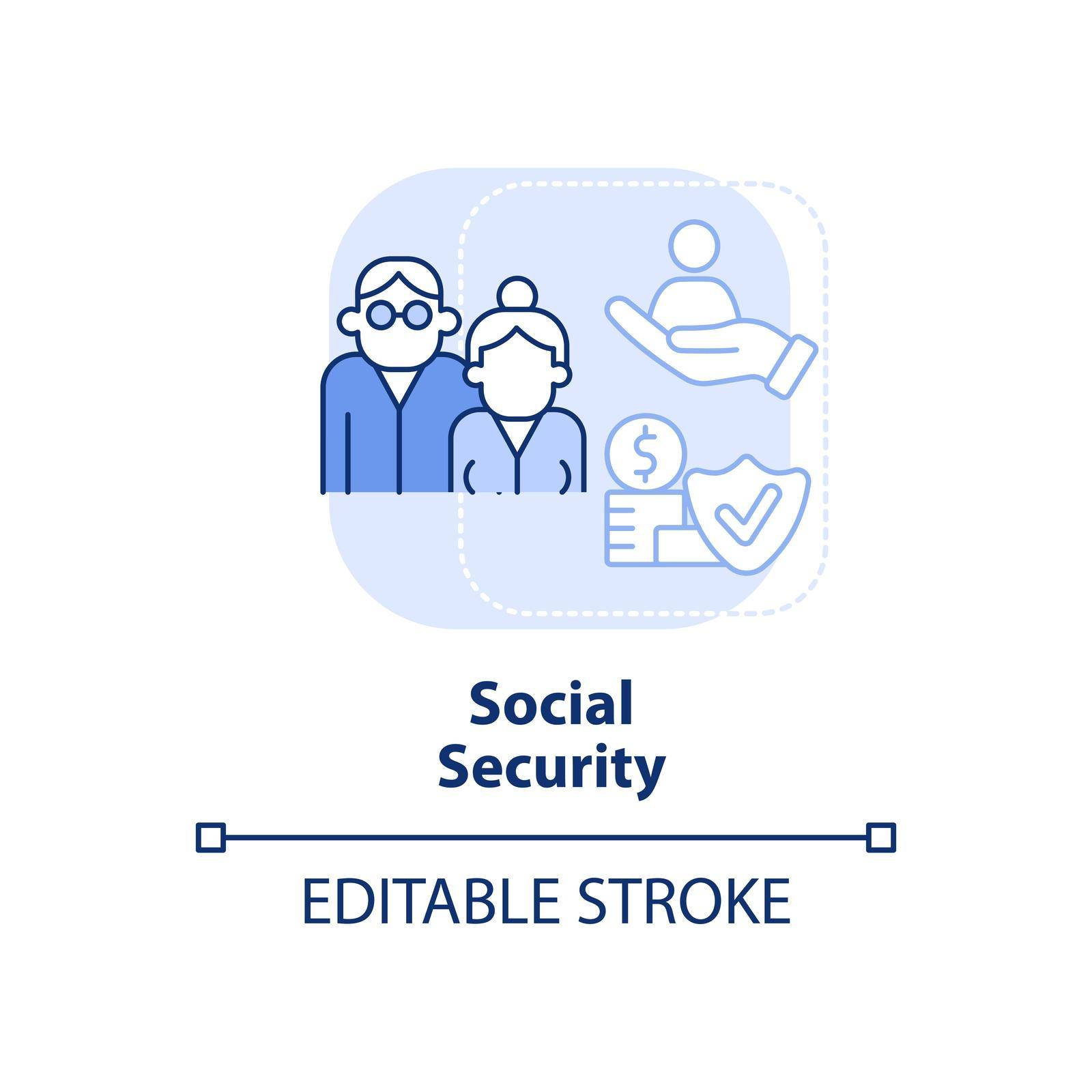 Social security light blue concept icon by bsd studio