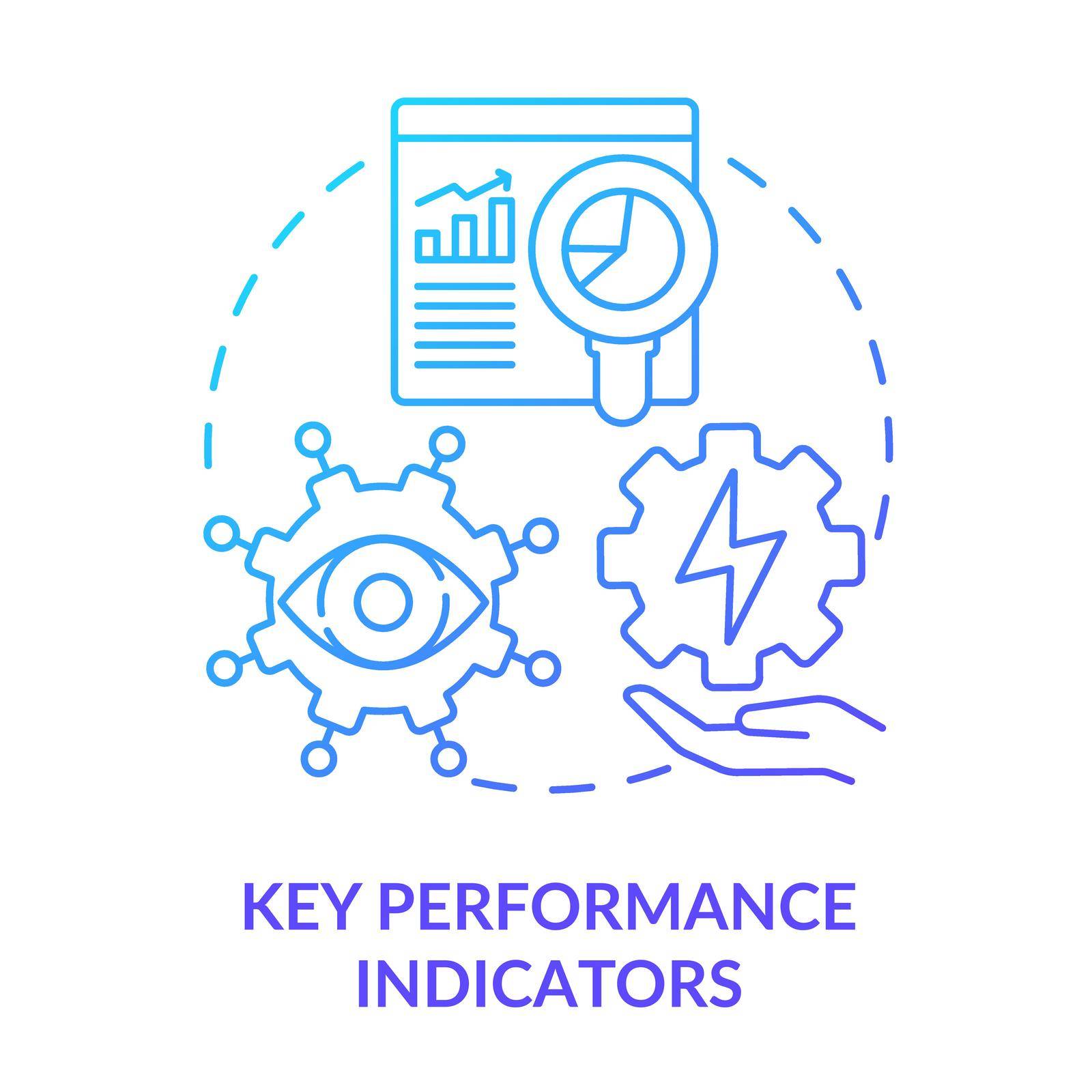 Key performance indicators blue gradient concept icon by bsd