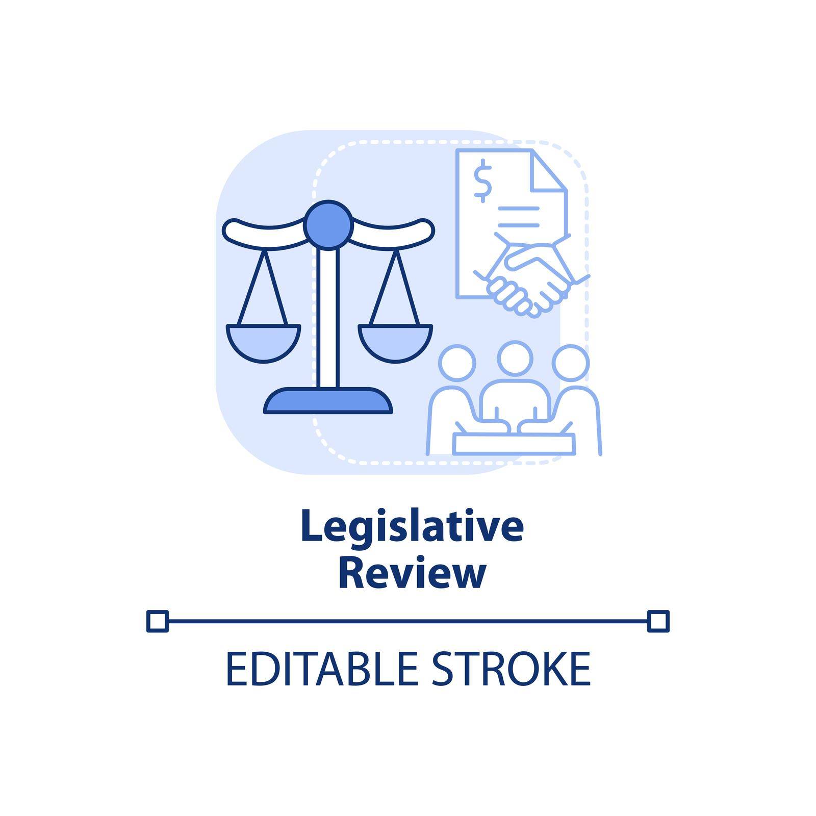 Legislative review light blue concept icon by bsd
