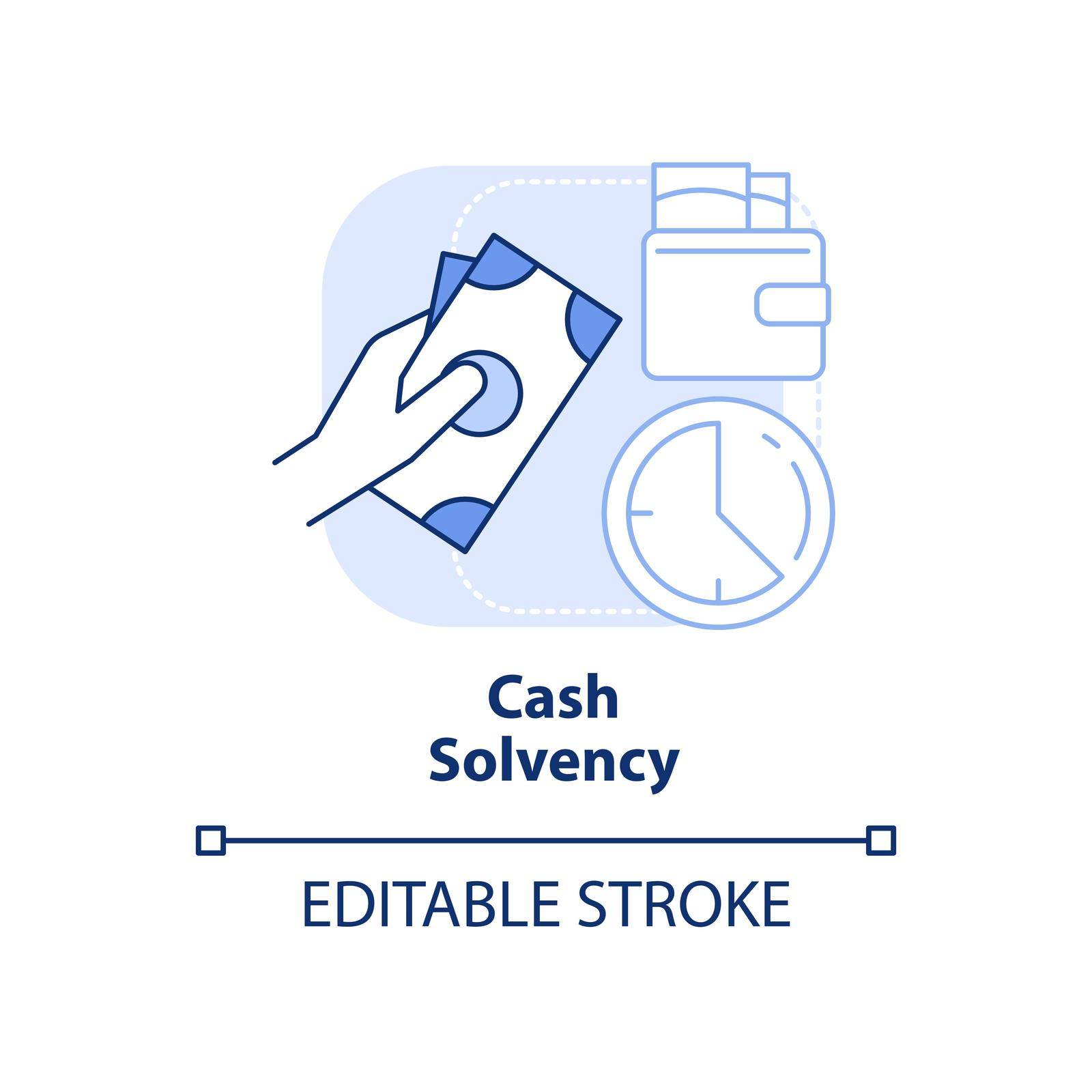 Cash solvency light blue concept icon by bsd