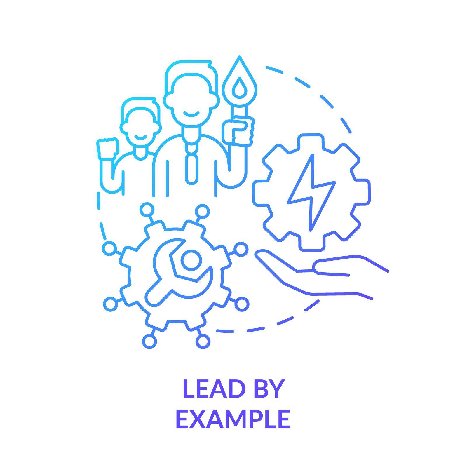 Lead by example blue gradient concept icon by bsd studio