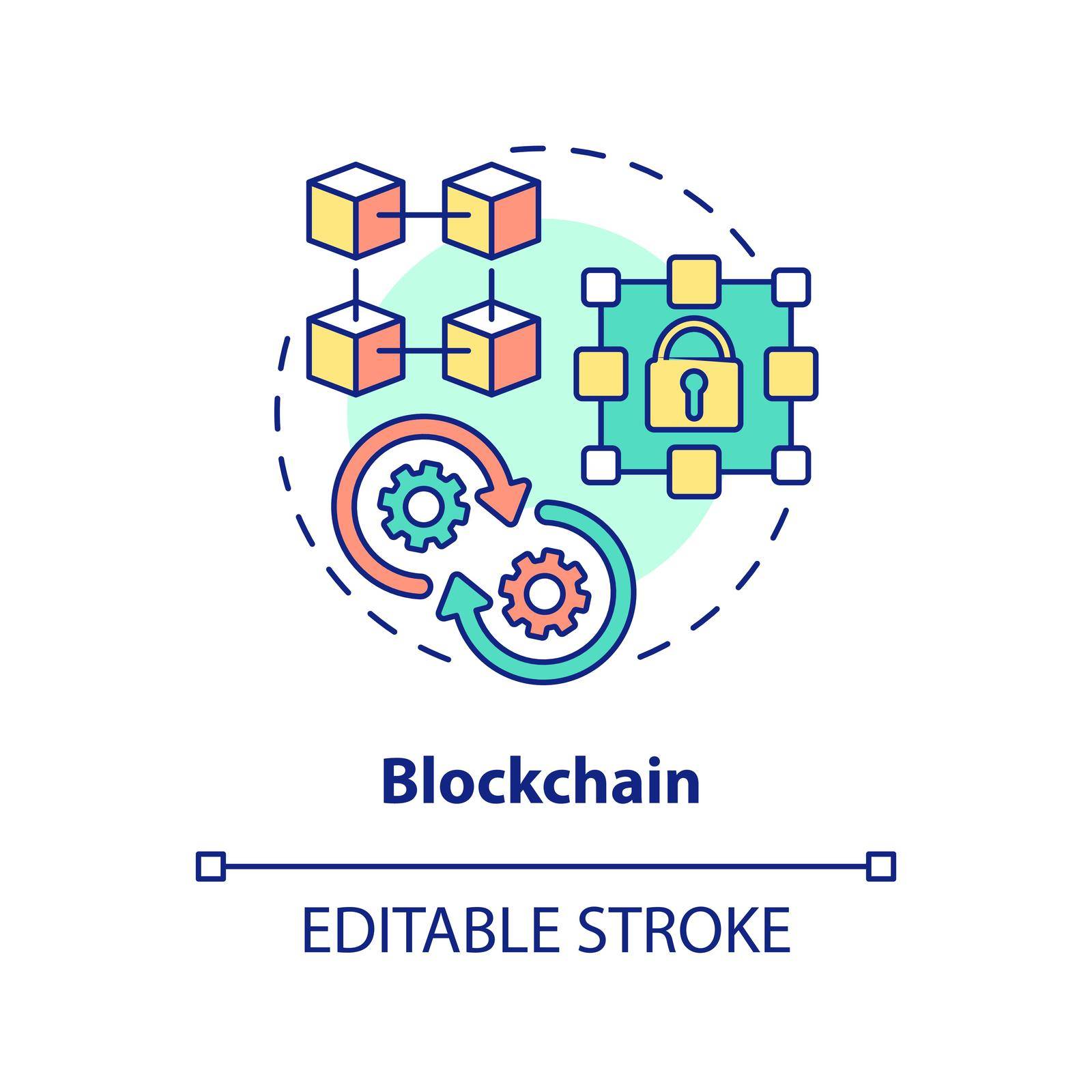 Blockchain concept icon by bsd studio