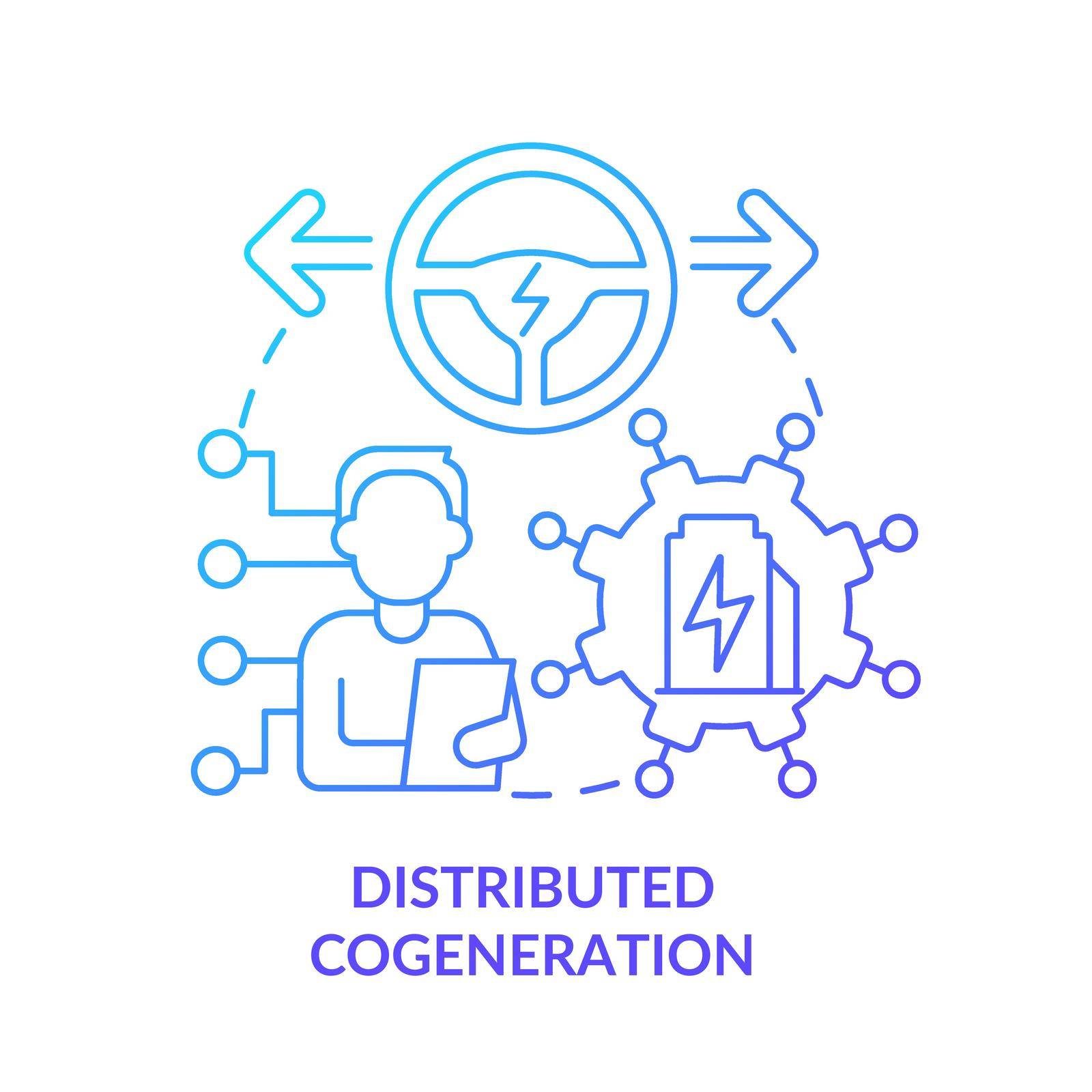 Distributed cogeneration blue gradient concept icon by bsd studio