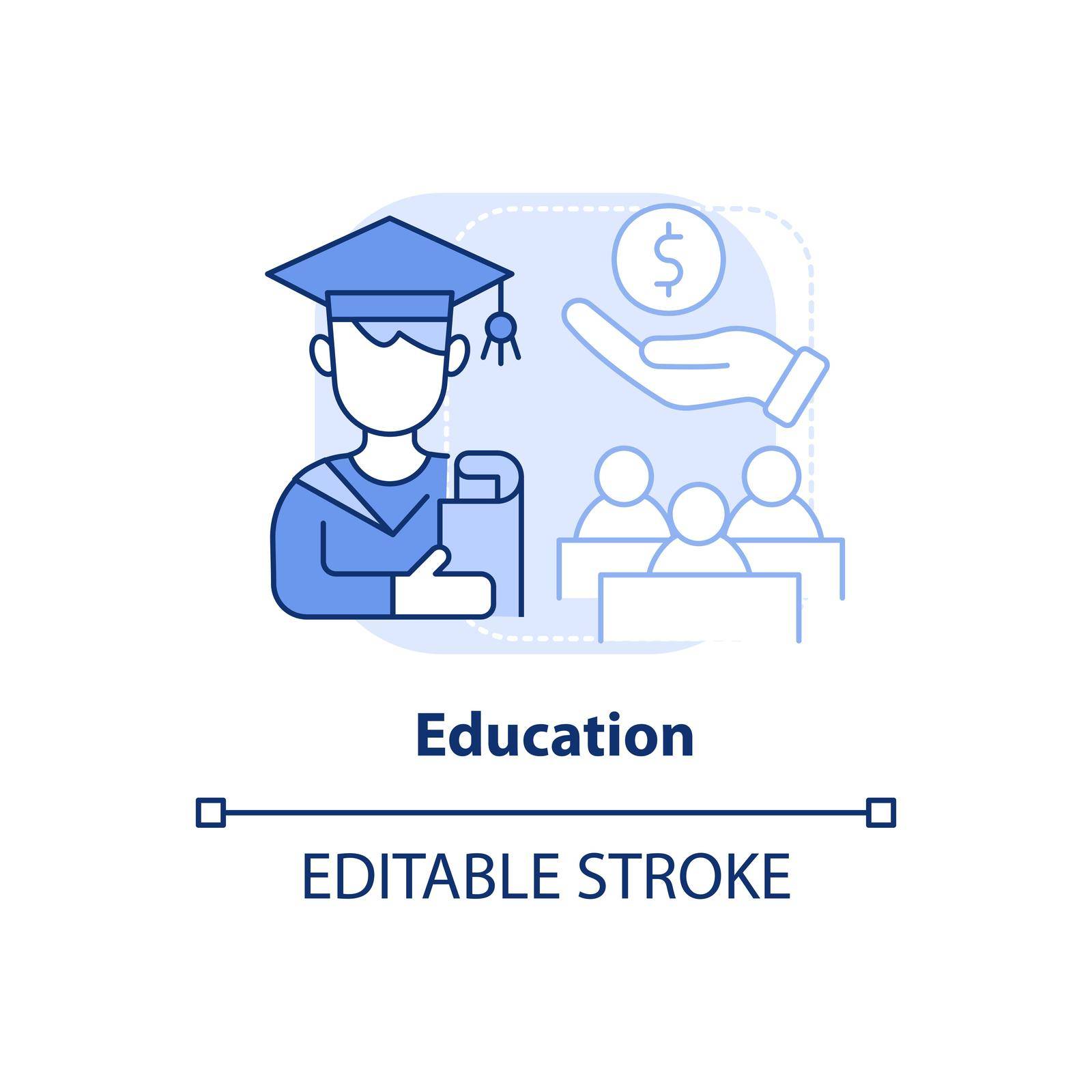 Education light blue concept icon by bsd