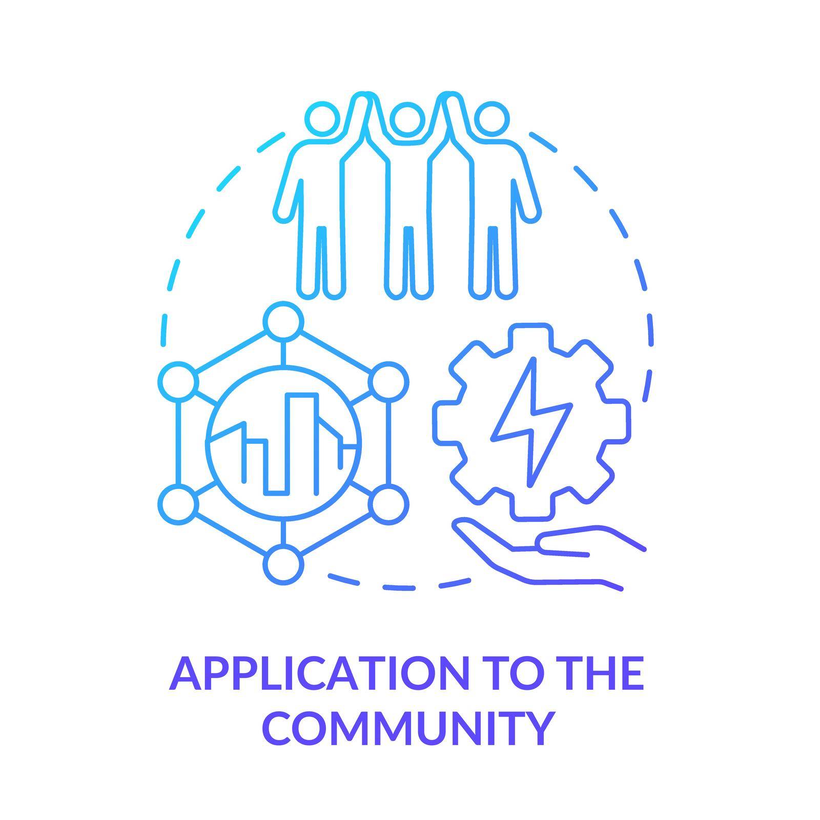 Application to community blue gradient concept icon by bsd