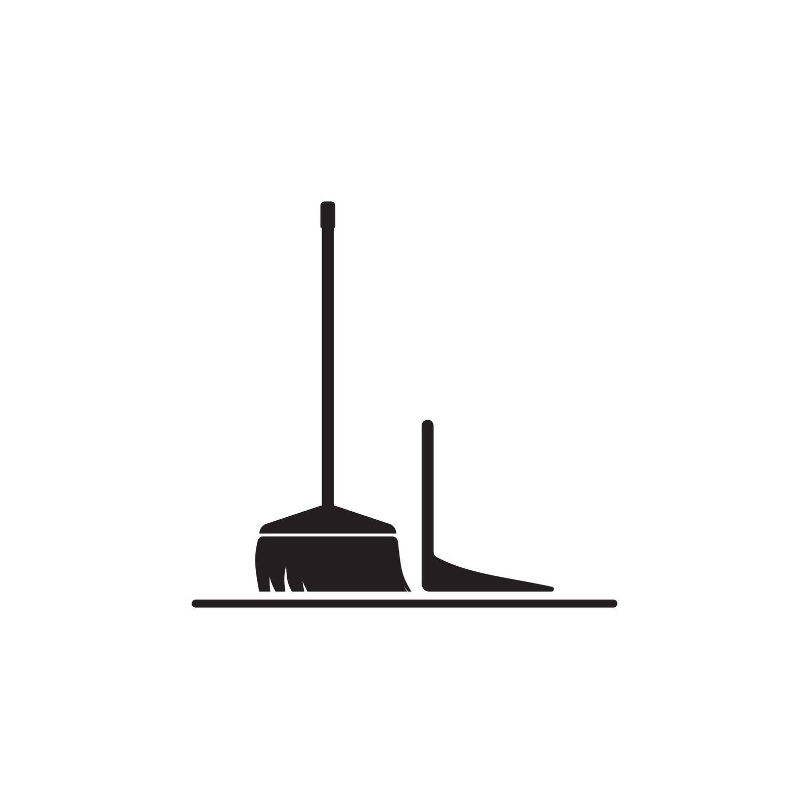 broom logo vector illustration design template