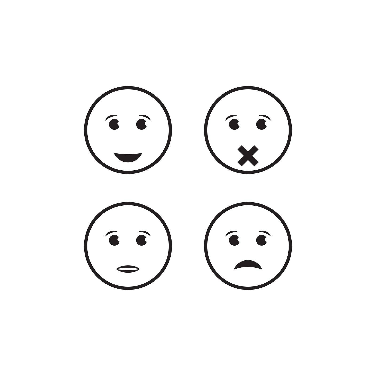 facial expression icon vector logo design and illustration