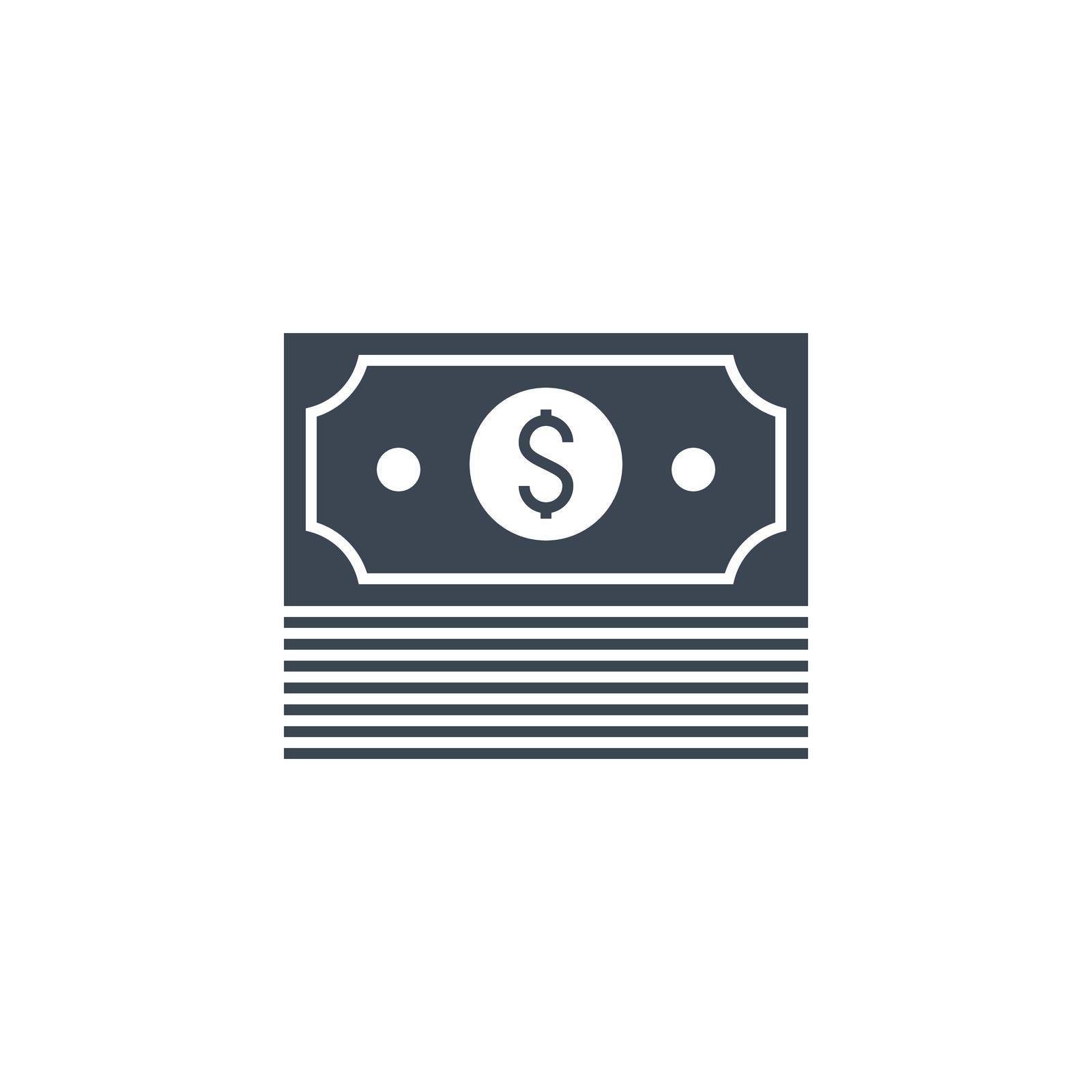 Money related vector glyph icon. Isolated on white background. Vector illustration.