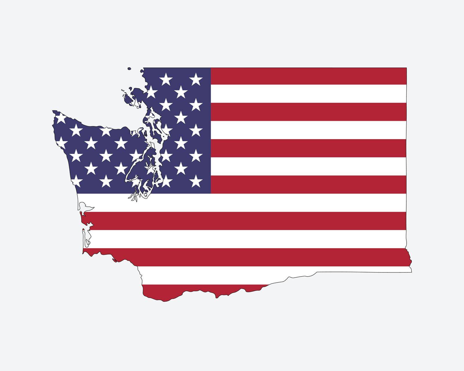 Washington Map USA Flag by xileodesigns