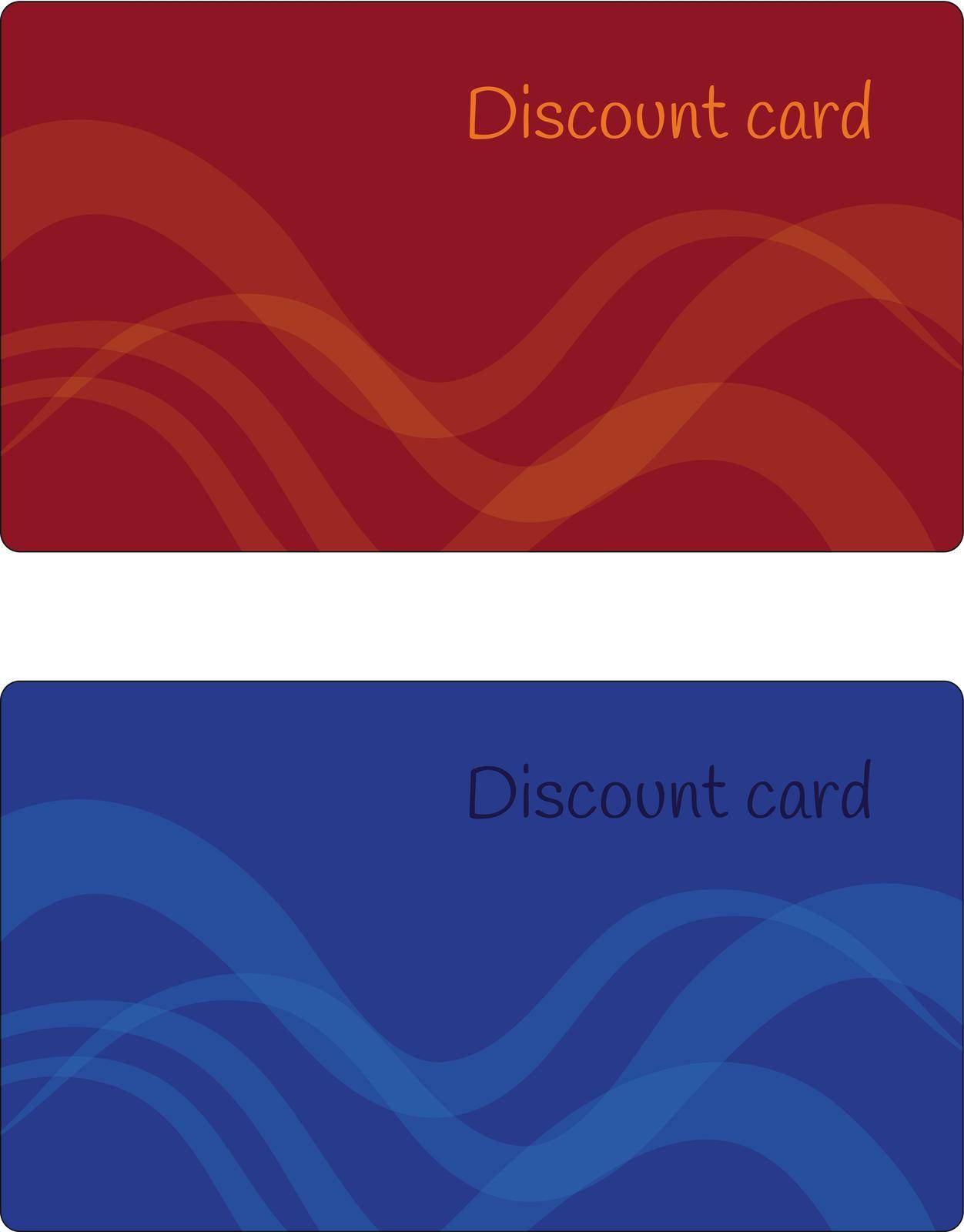 Classic discount cards isolated on white background.
