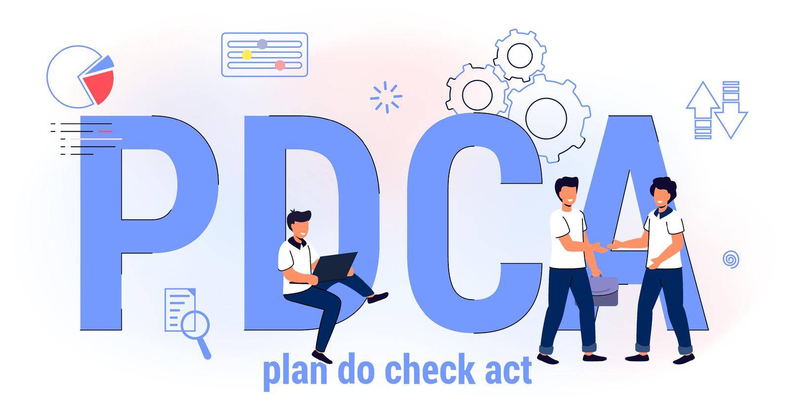 PDCA Plan Do Check Act Business action strategy goal success concept by JulsIst
