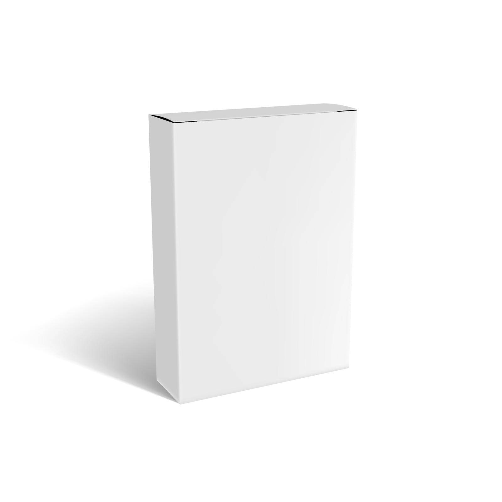 3D White Box Mock Up Packiging With Shadow. EPS10 Vector