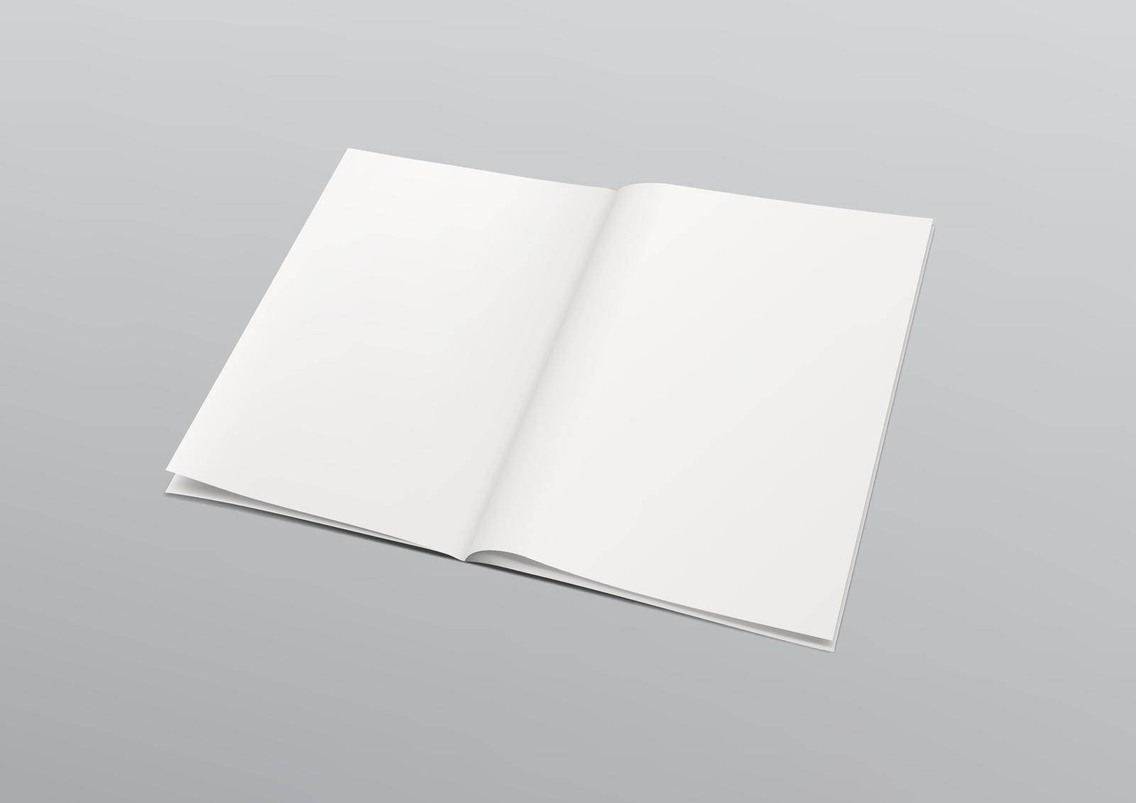 Clear Empty Opened Book With Copy Space Template by VectorThings
