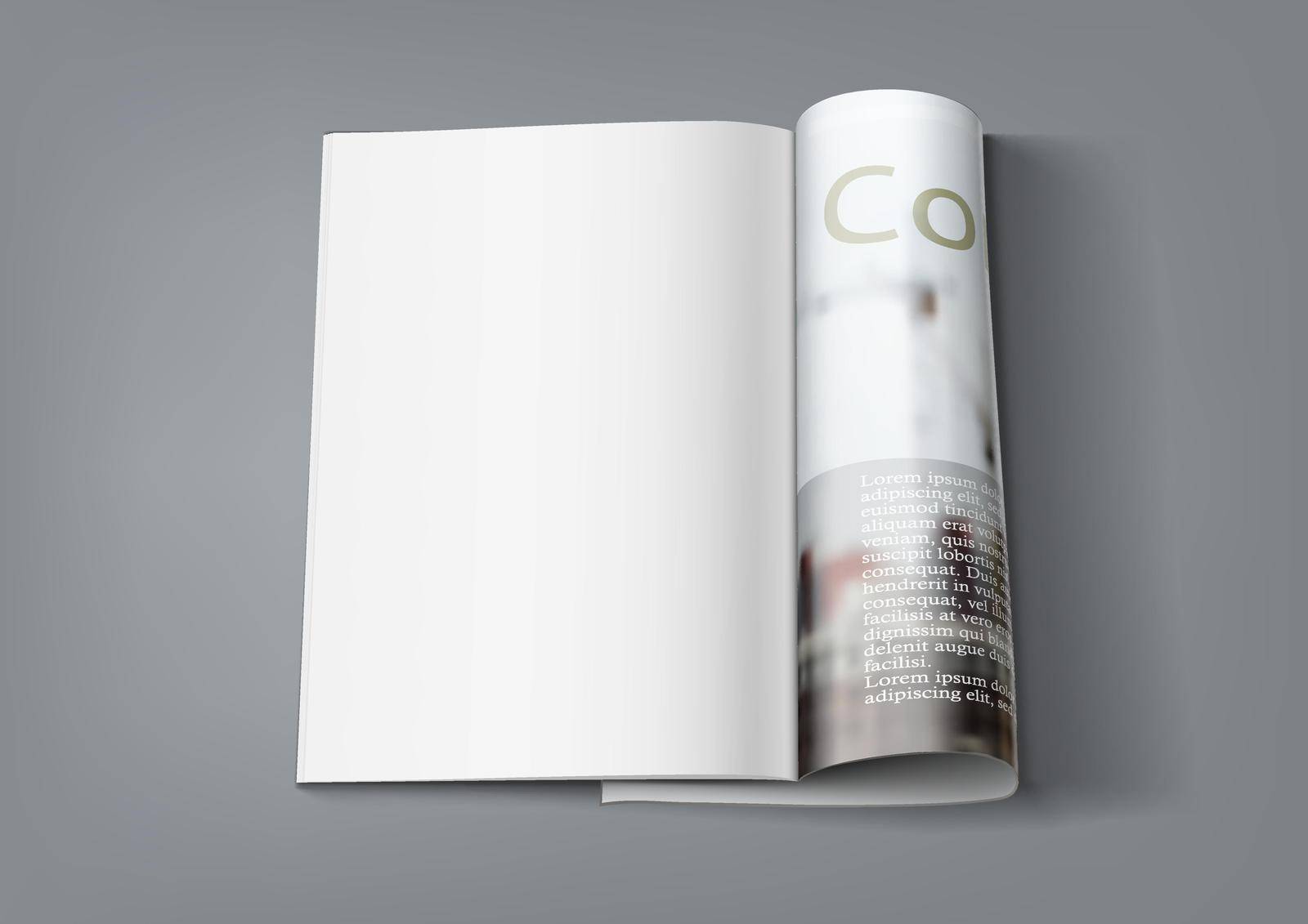 Realistic Magazine With Clear Page For Your Content. EPS10 Vector