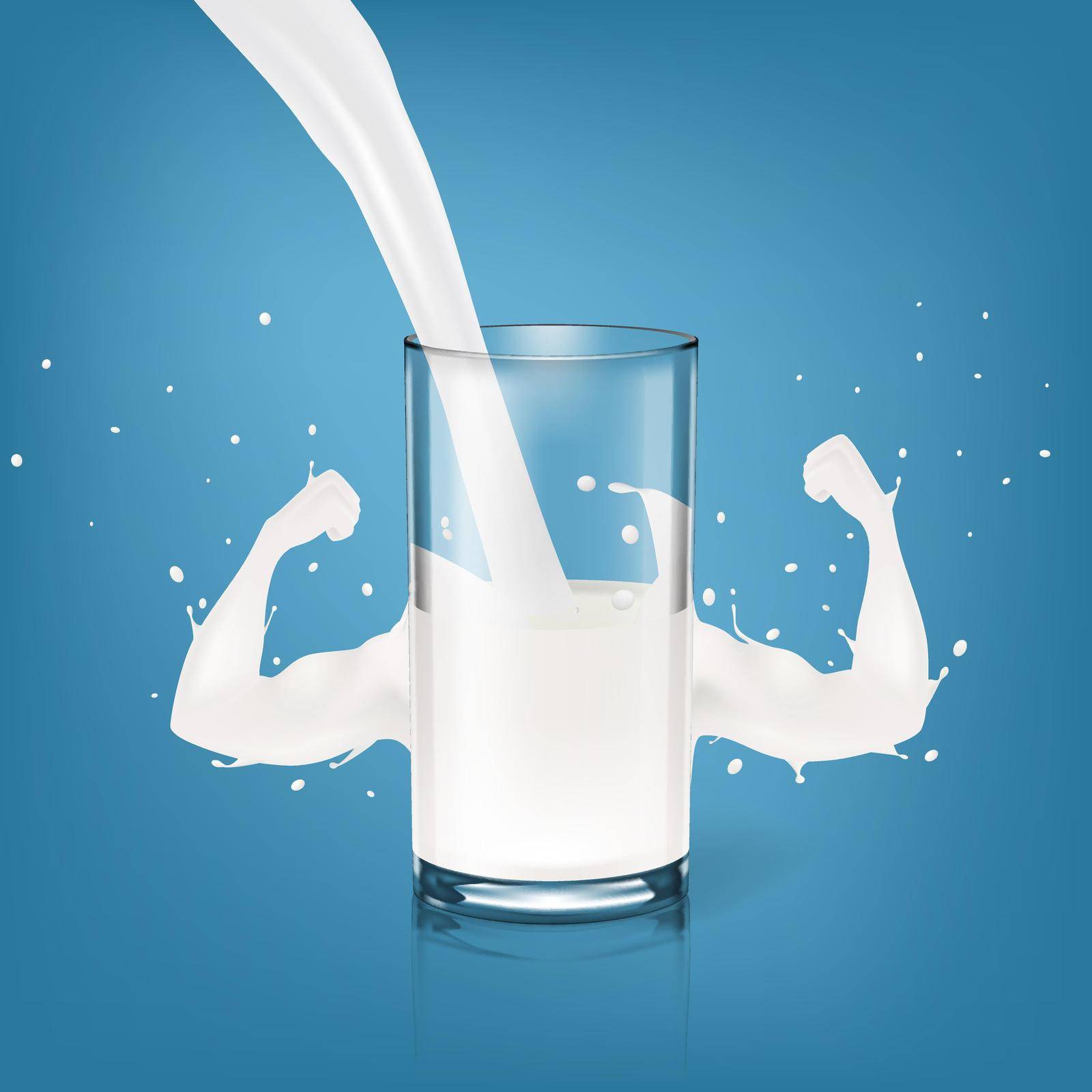 Splash Of Milk In Form Of Strong Arm Concept by VectorThings