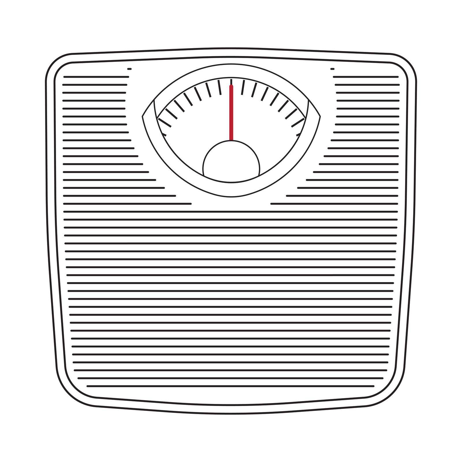 Weighing scale isolated. Floor weight scale. Scale icon. by Chekman