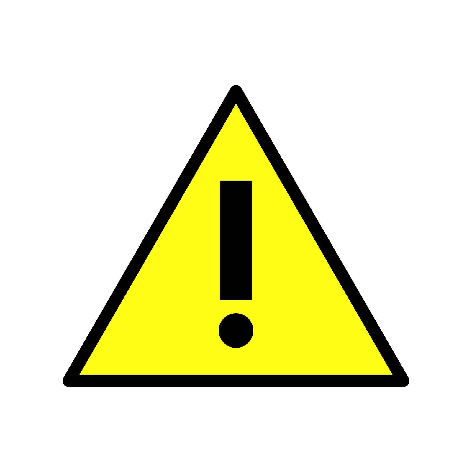 Warning danger sign. Vector illustration. Warning triangle sign with exclamation mark.