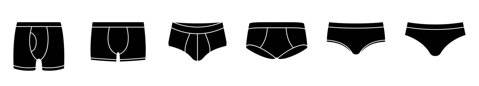 Underpants icon. Set of men's underwear icons. Vector illustration. by Chekman